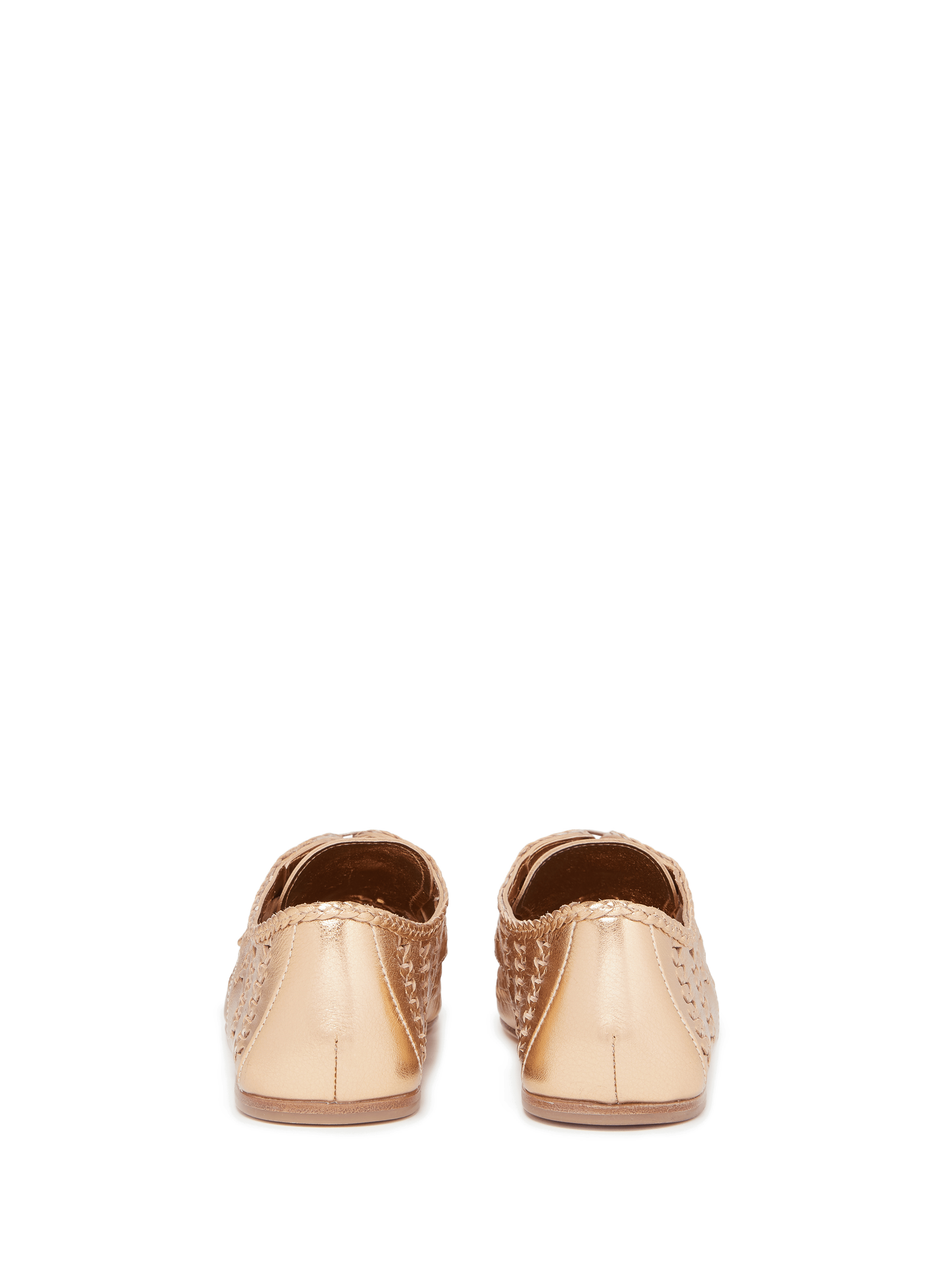 Derbies en cuir tressé PRADA Doré