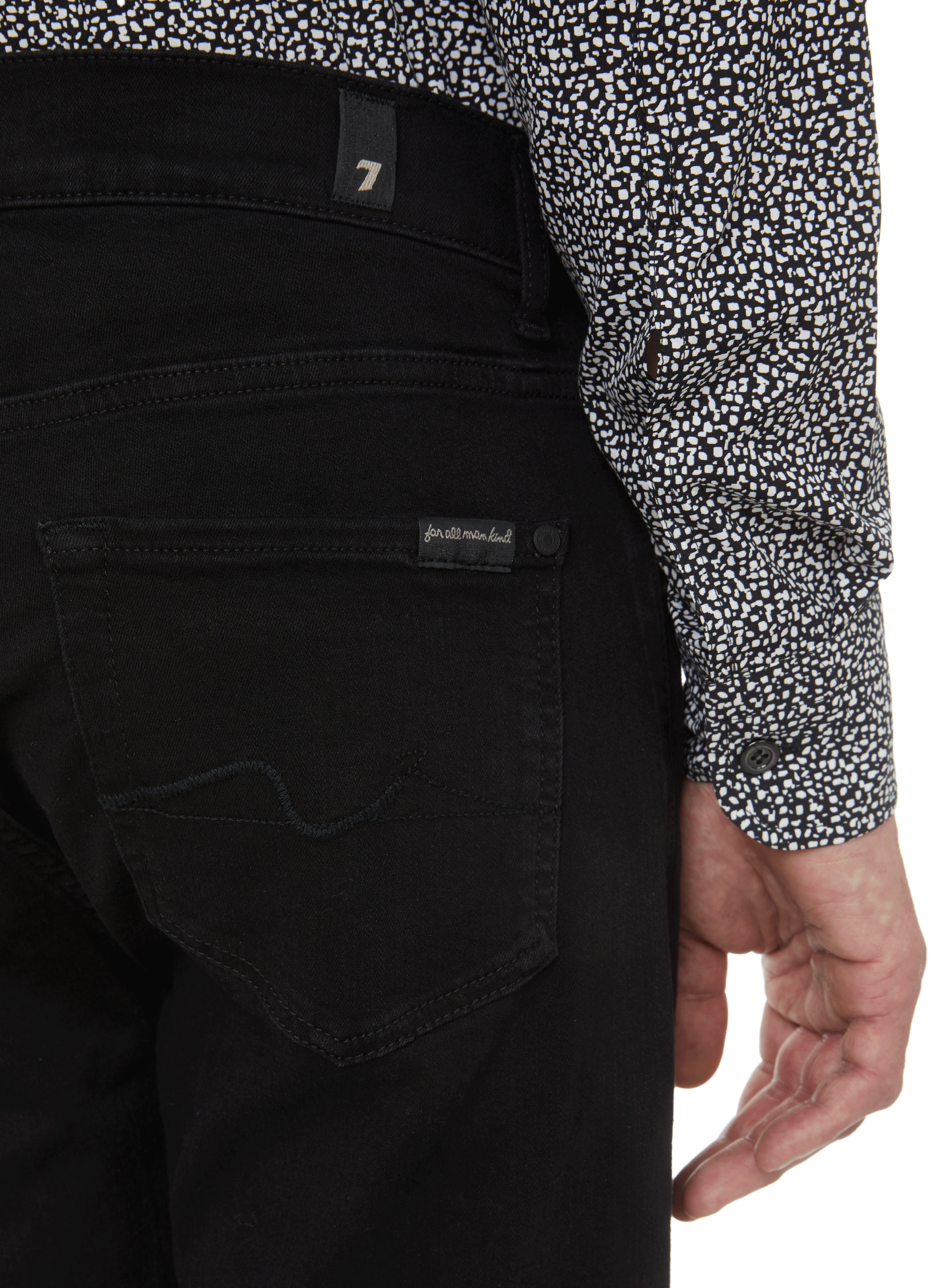 Jean Slimmy Tapered en coton stretch mélangé 7 FOR ALL MANKIND Noir