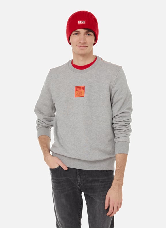 Sweat à patch logo en coton Gris by DIESEL DIESEL Sweat à patch logo en coton Gris