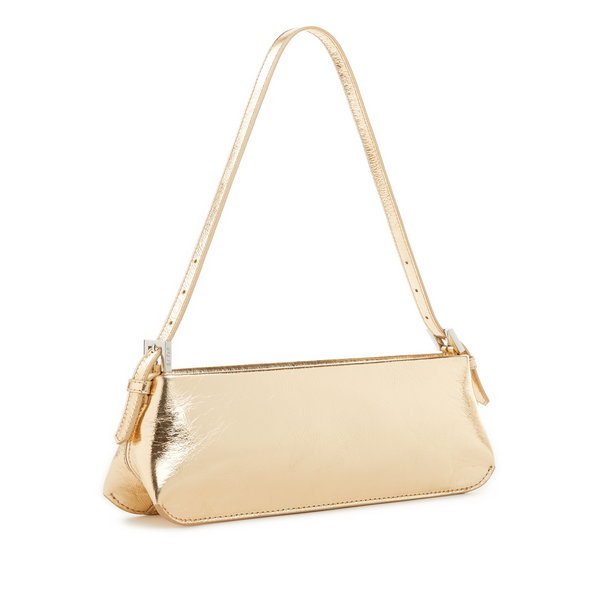 By Far Dulce Metallic Leather Shoulder Bag In Gold