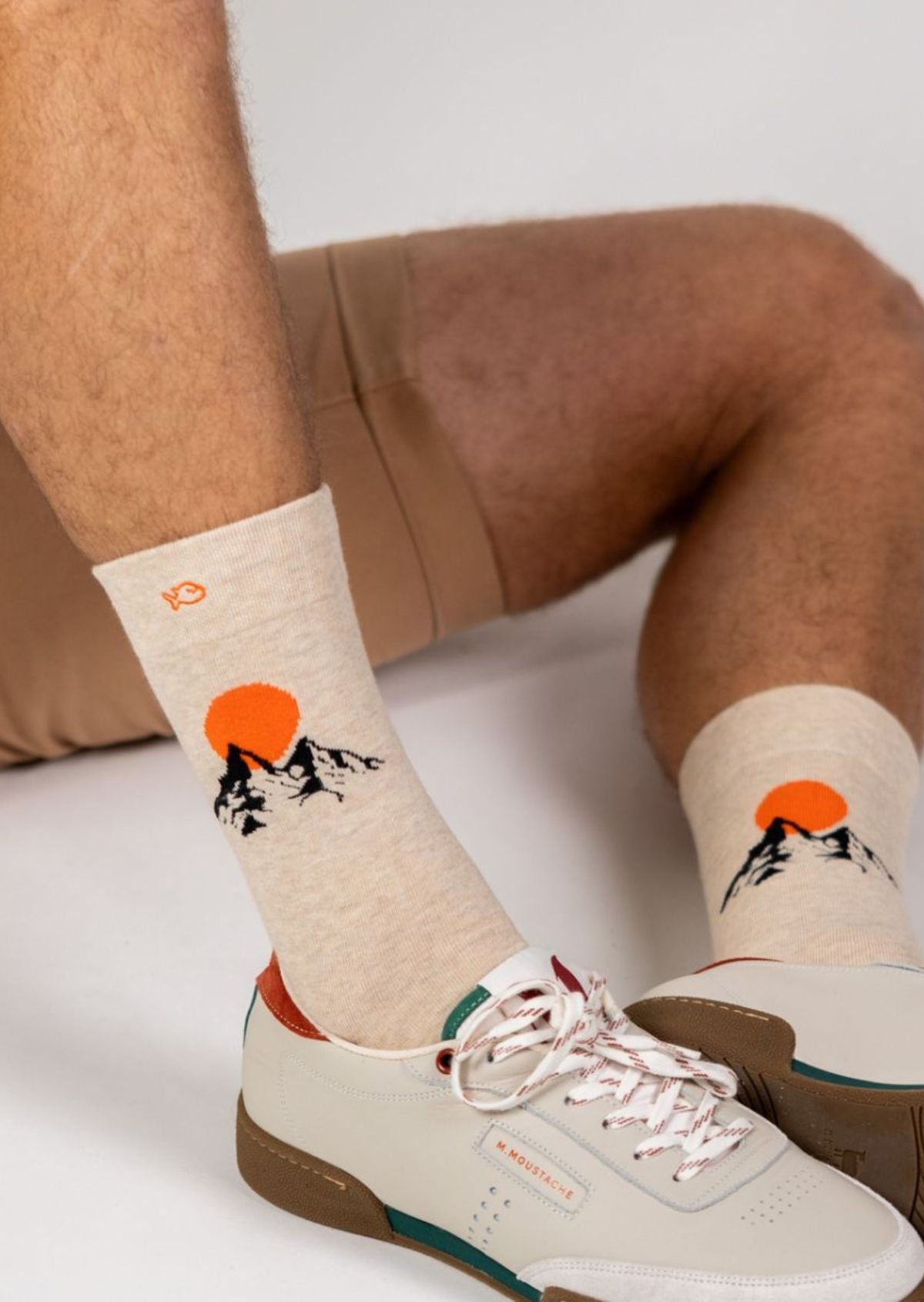 Chaussettes en coton peigné à motifs BILLYBELT Beige