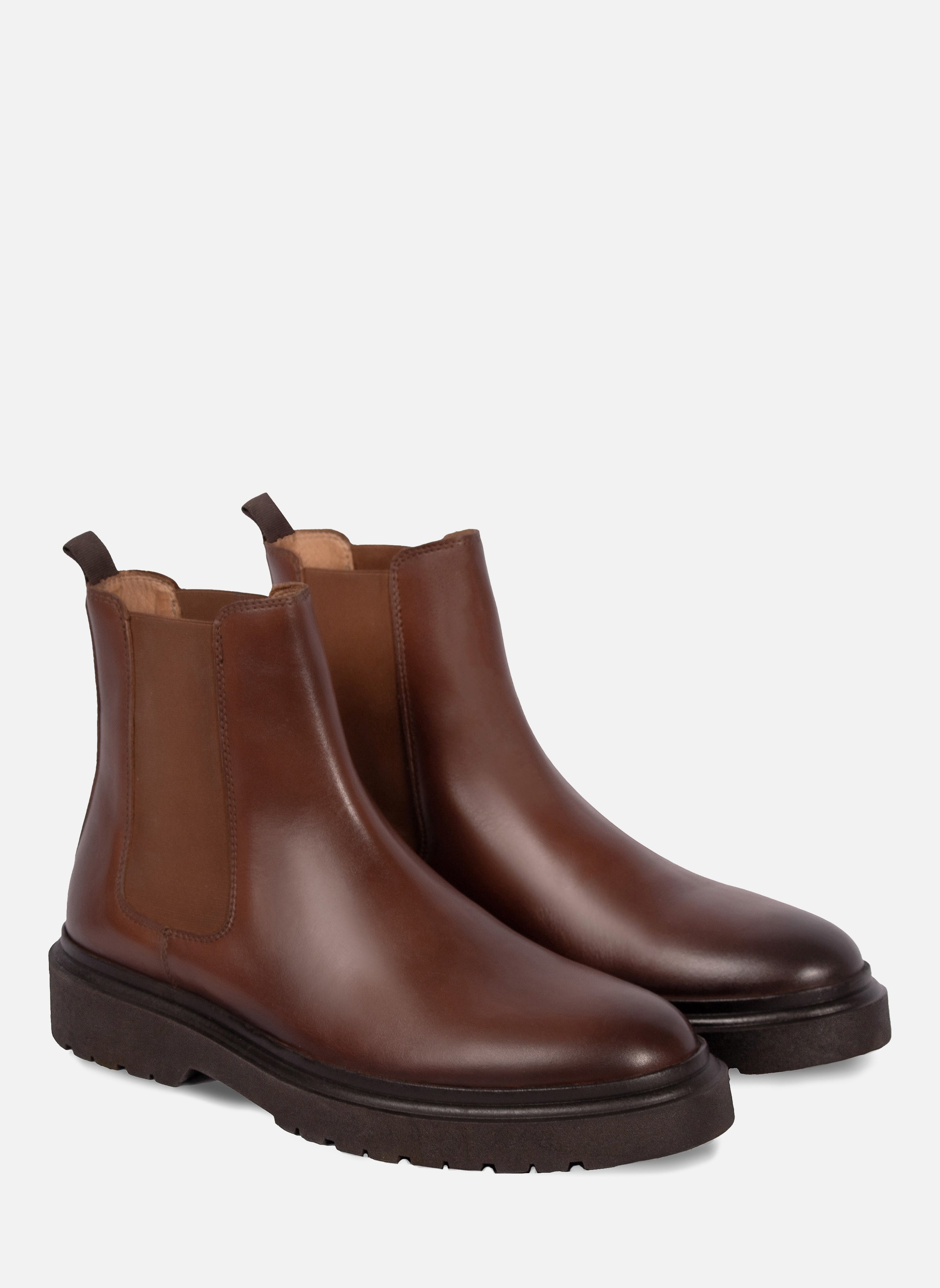 Chelsea boots gomme cuir JULES & JENN Marron