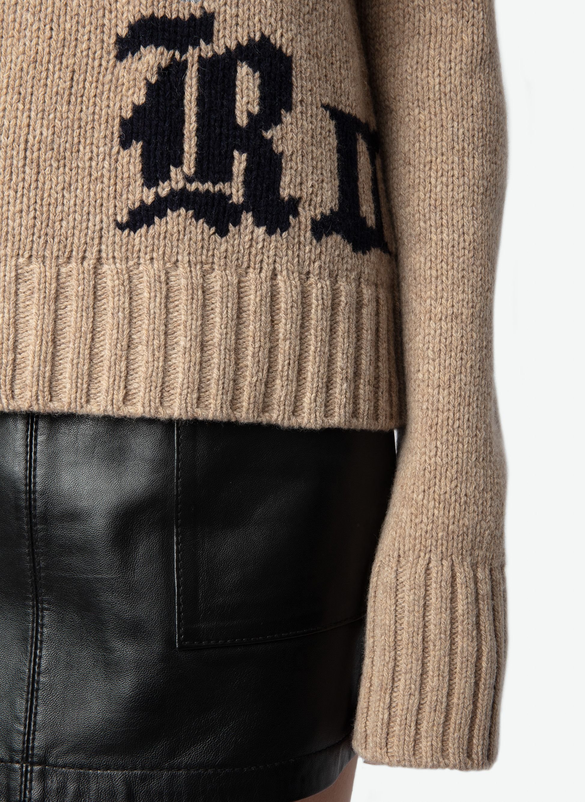 Pull imprimé en laine mérinos nalma ZADIG&VOLTAIRE Beige