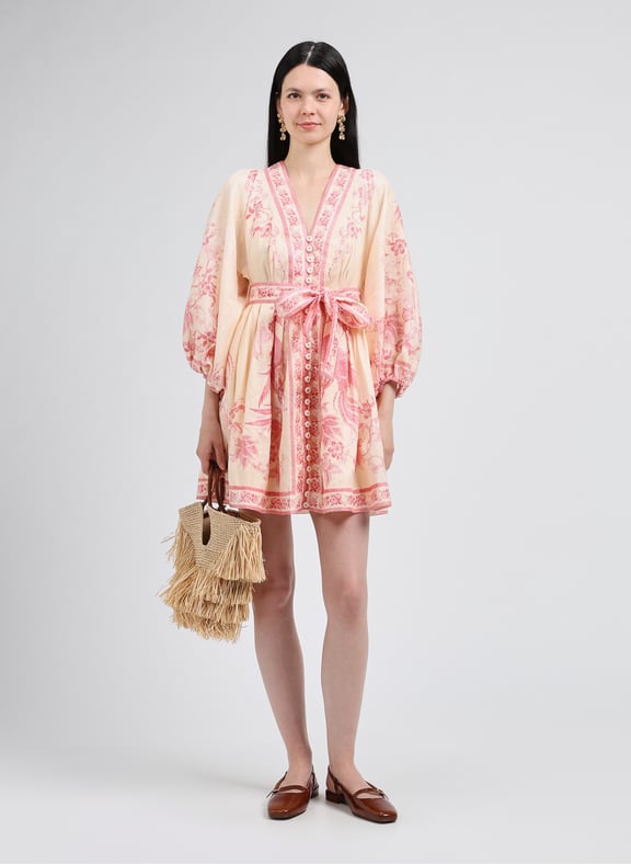 Robe Lucky en lin Blanc by ZIMMERMANN ZIMMERMANN Robe Lucky en lin Blanc