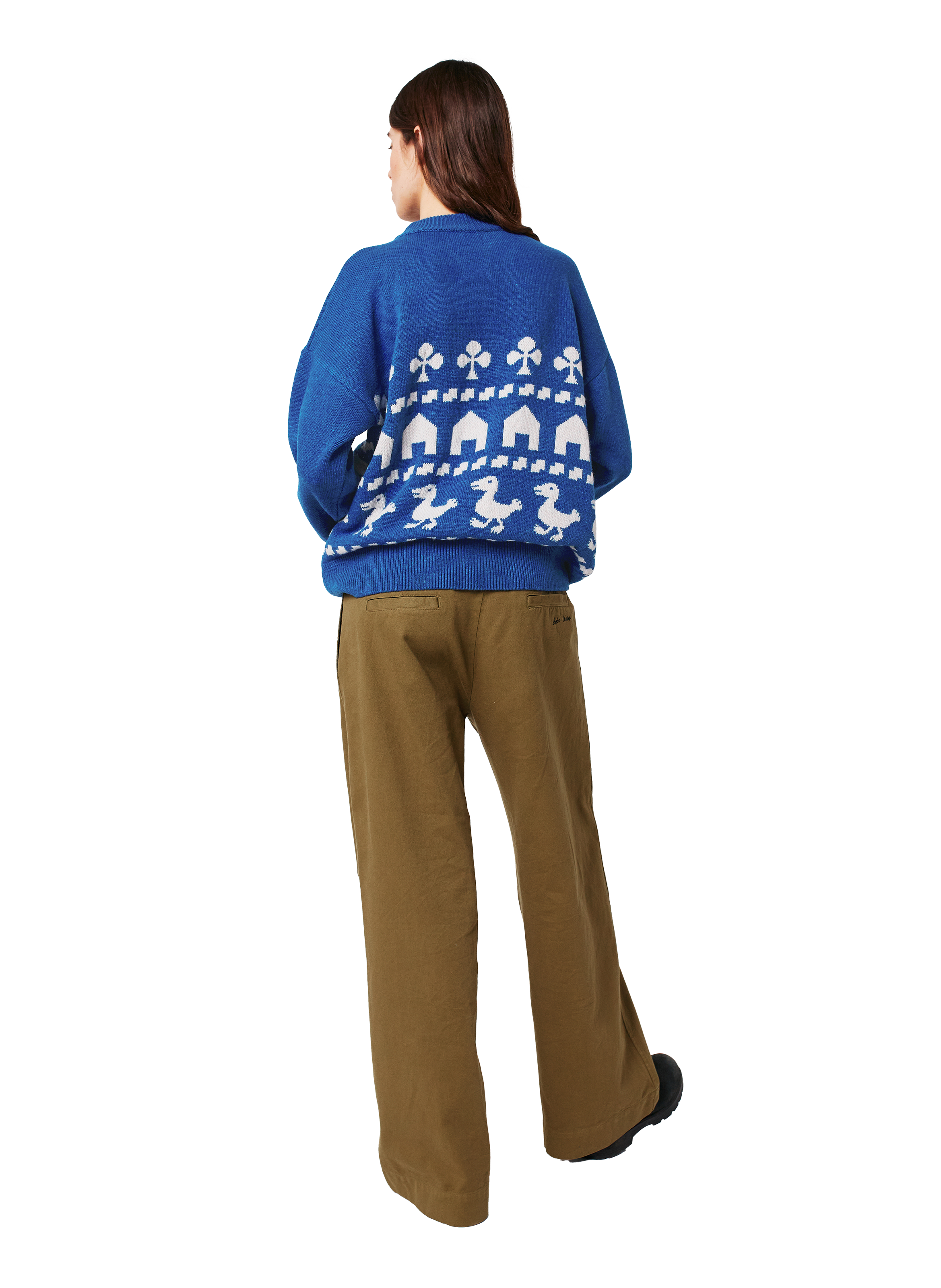 Pull ample à motifs en laine mélangé BOBO CHOSES Bleu