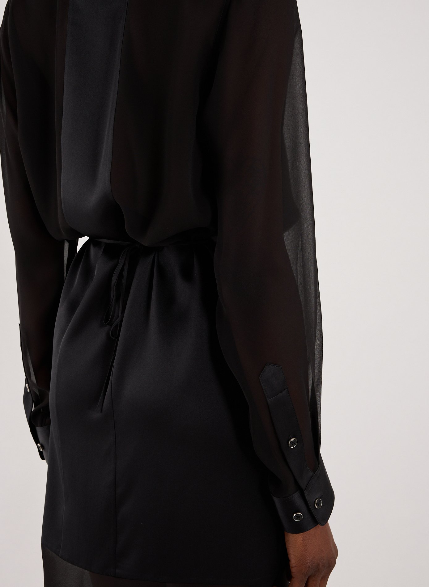 Midi scarf shirt dress HELMUT LANG Black
