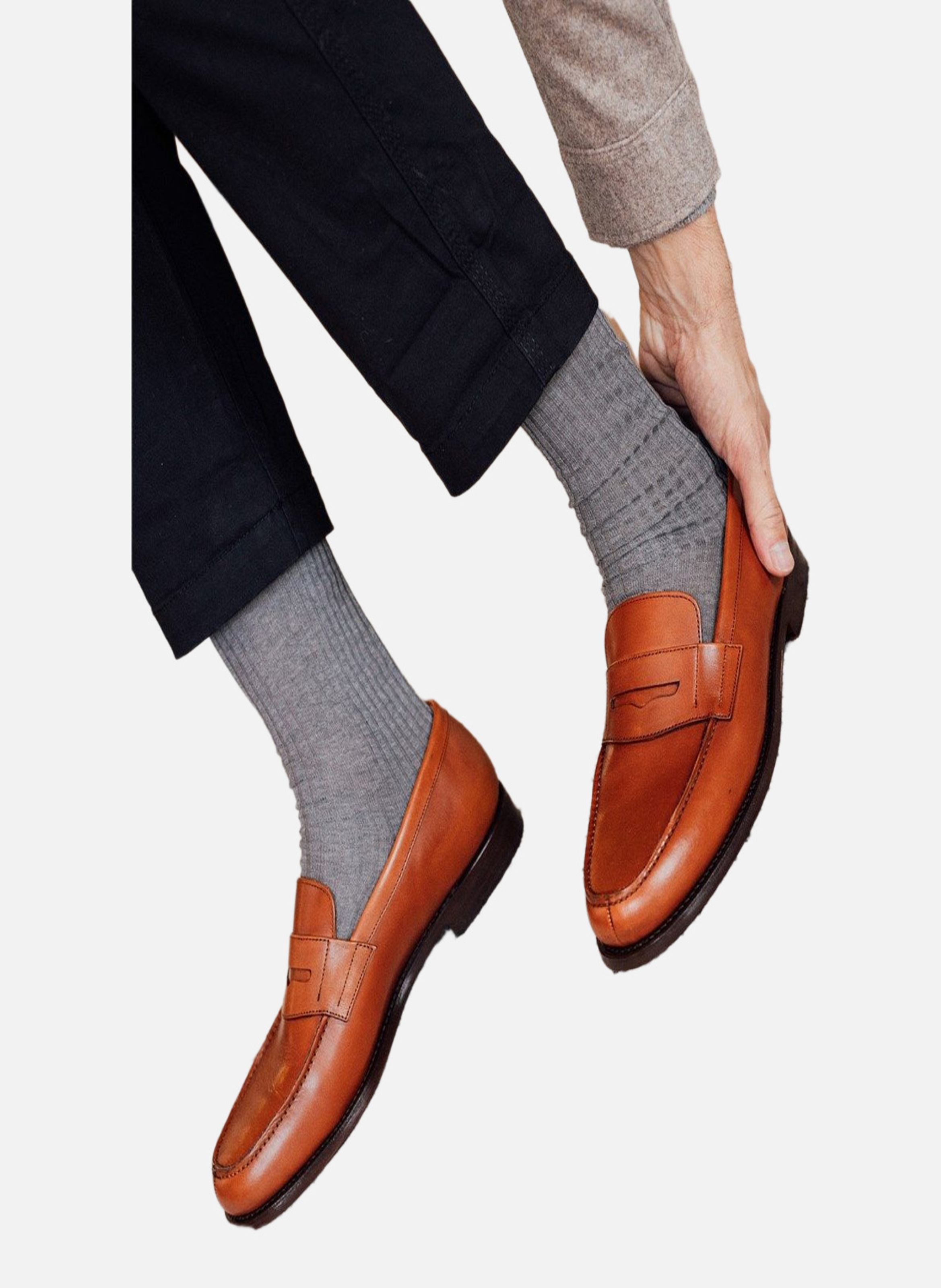 Mocassins cuir college 1986 FINSBURY Marron