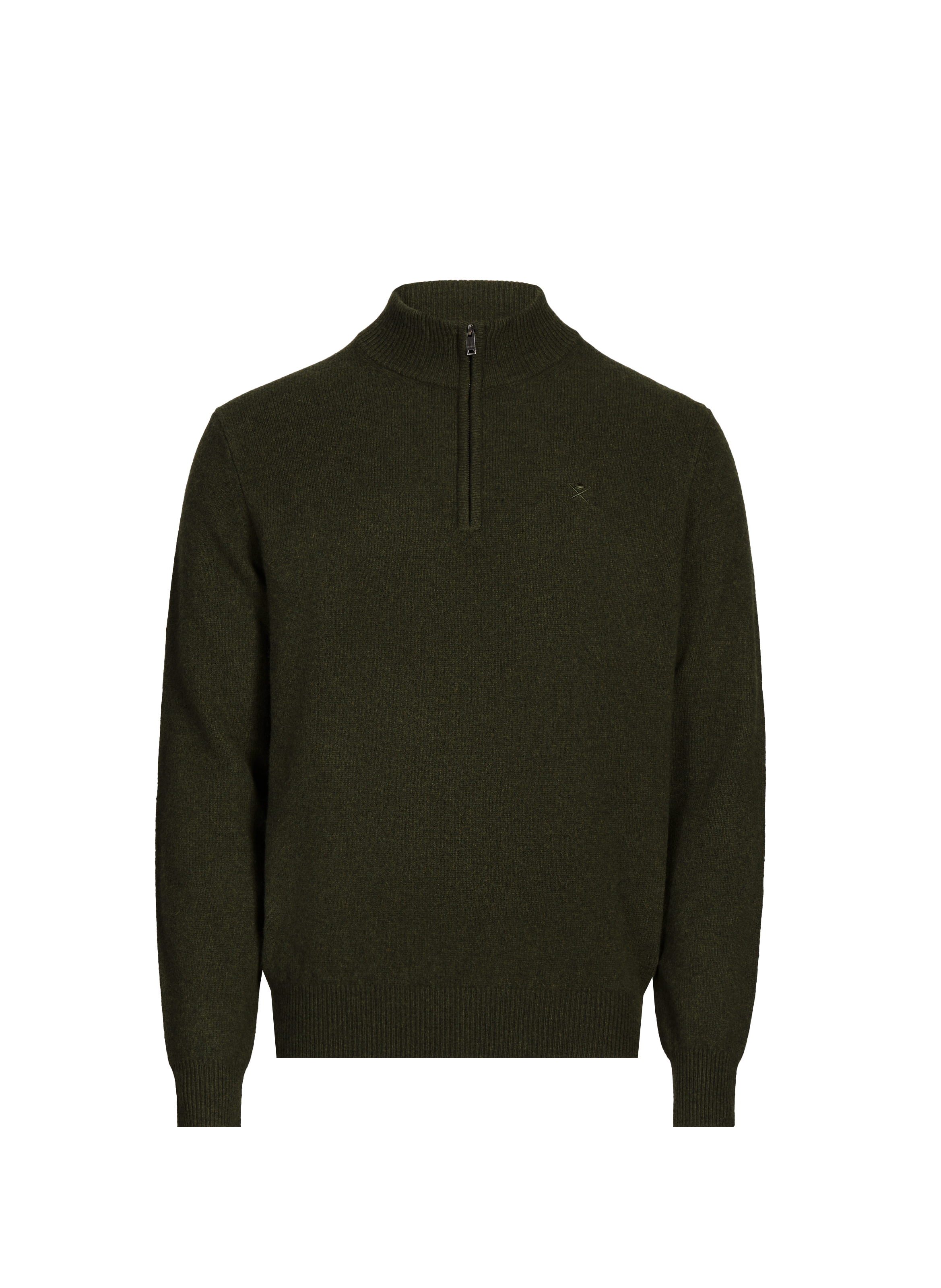 High collar sweatshirt in wool HACKETT Green
