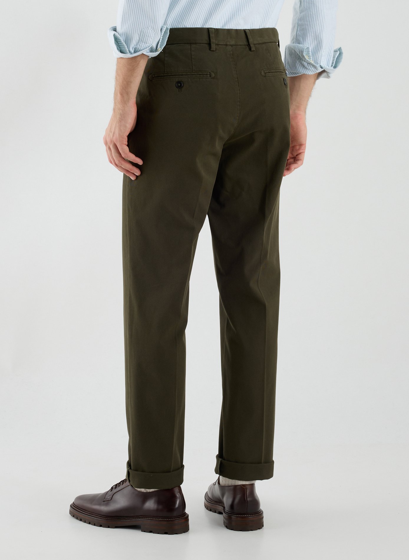 Pantalon droit en coton mélangé HACKETT Vert