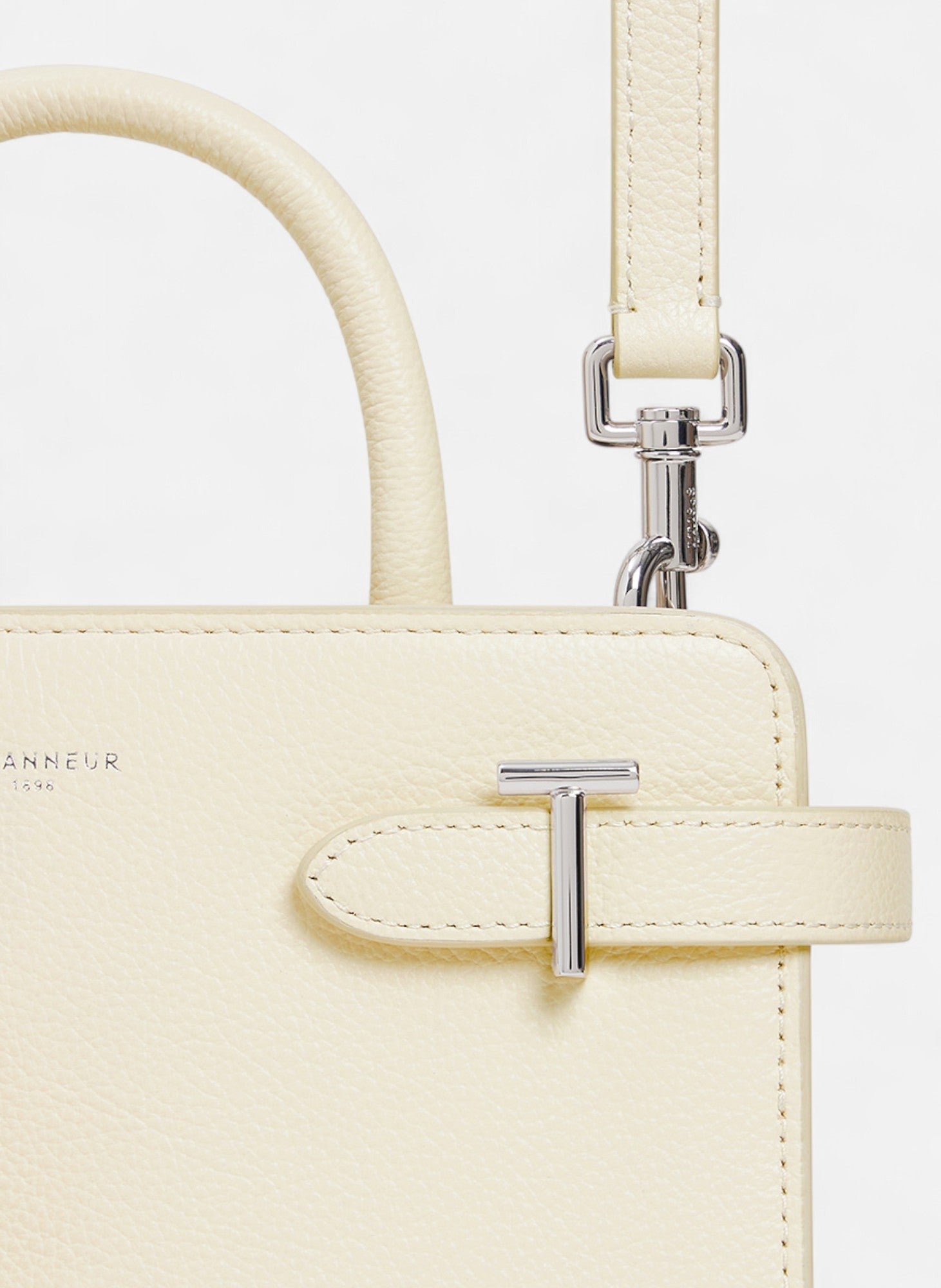 Petit sac à main emilie en cuir grainé LE TANNEUR Blanc