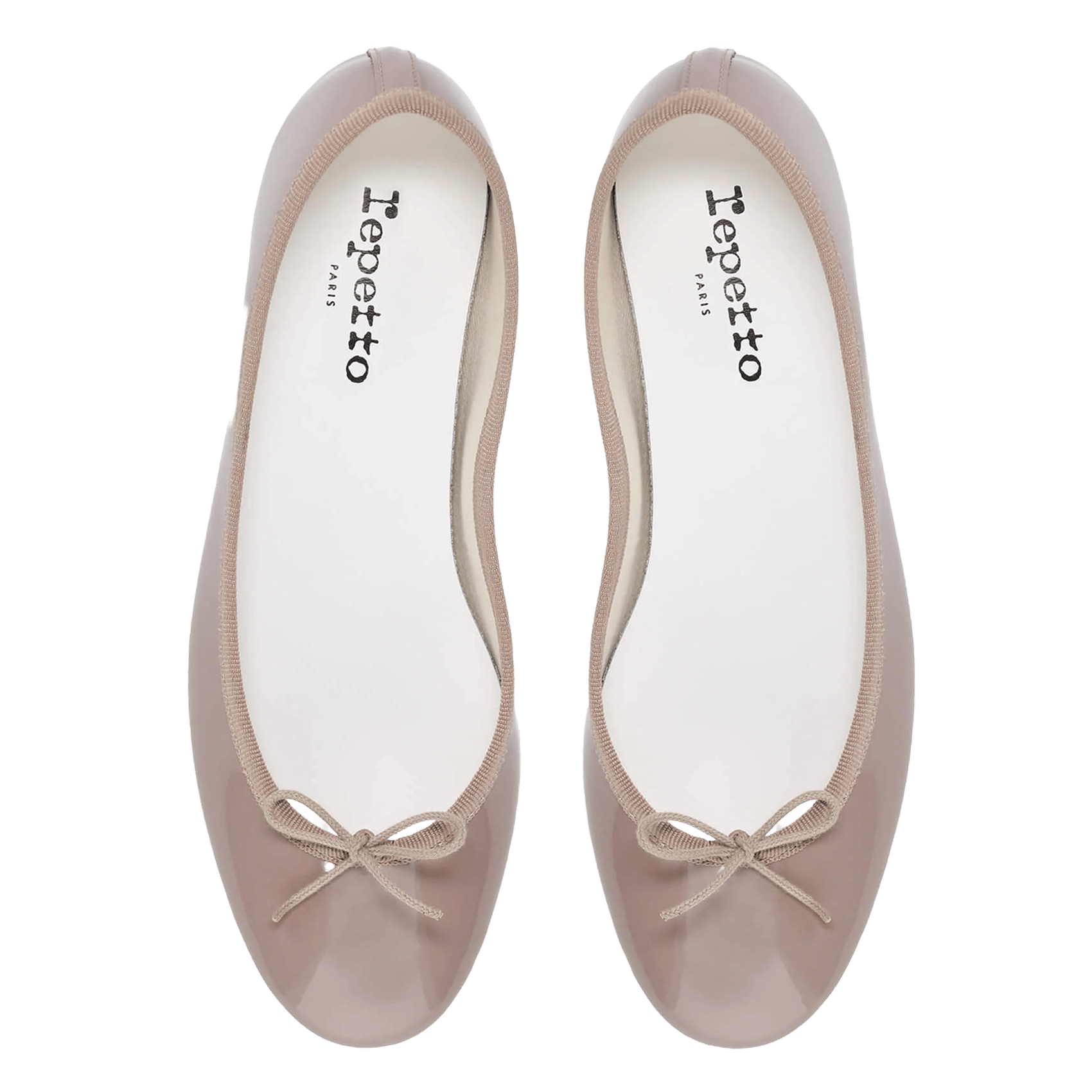 Ballerines en cuir vernis camille Beige
