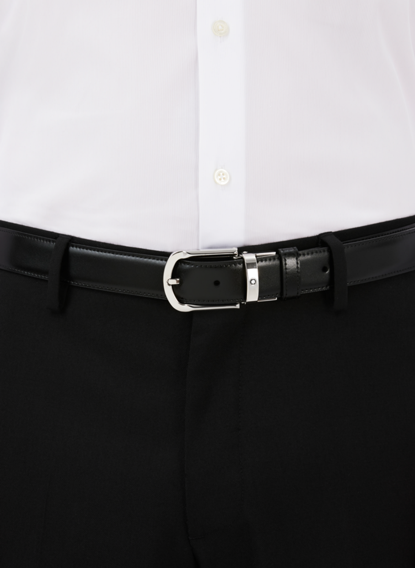 Reversible leather belt MONTBLANC Black
