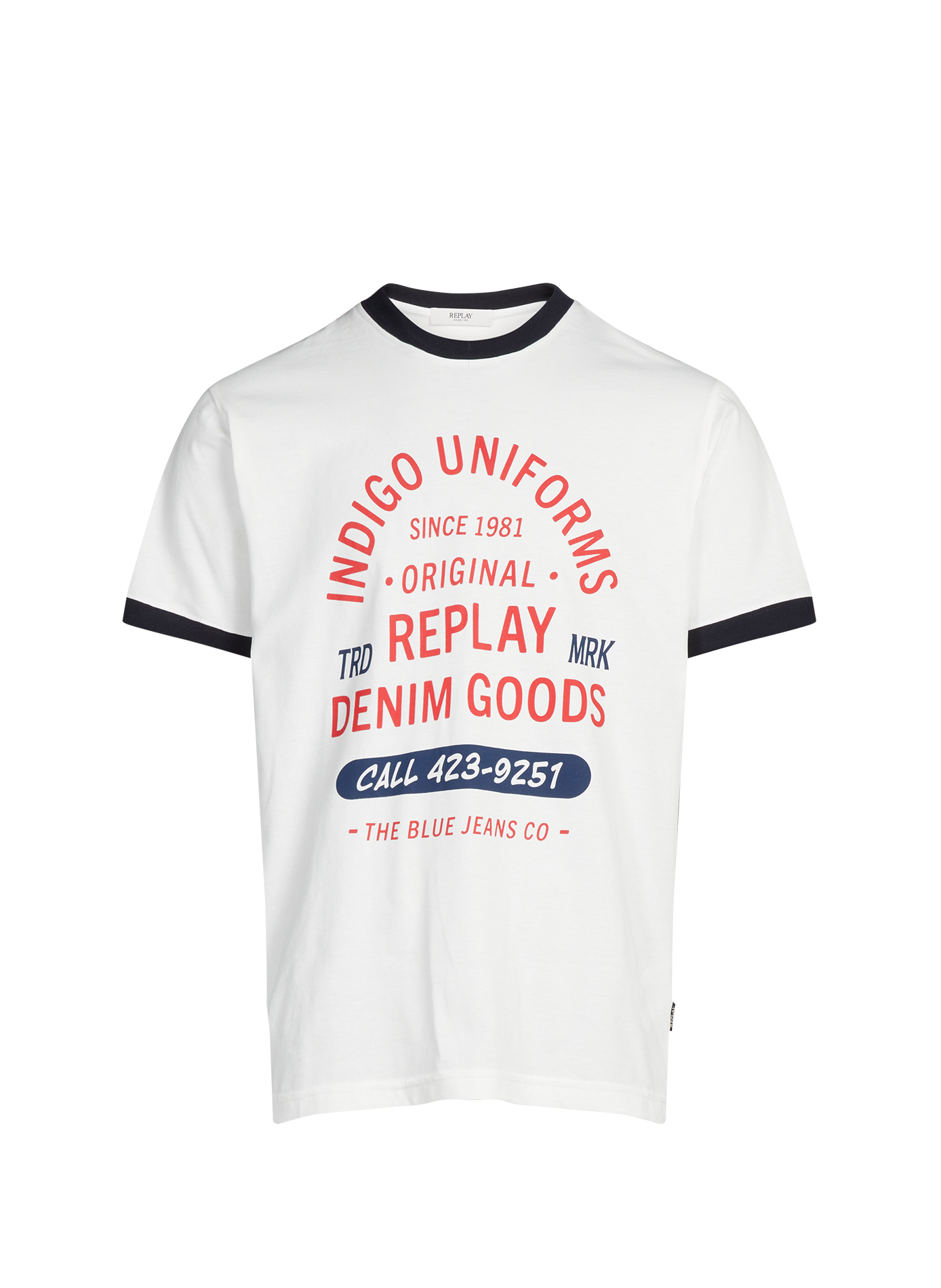 Cotton round-neck T-shirt REPLAY White