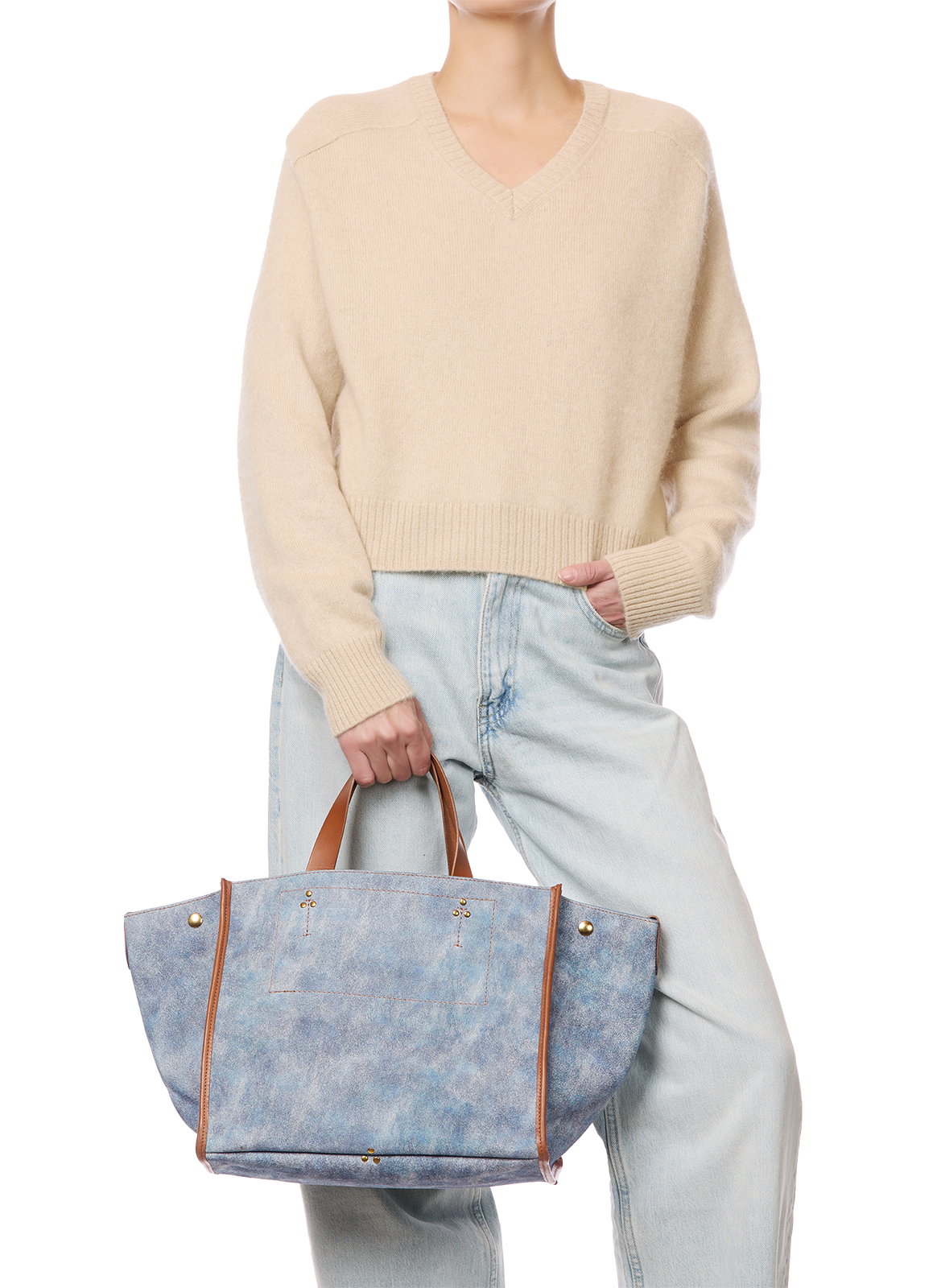 Léon M goat leather tote bag JÉRÔME DREYFUSS Blue