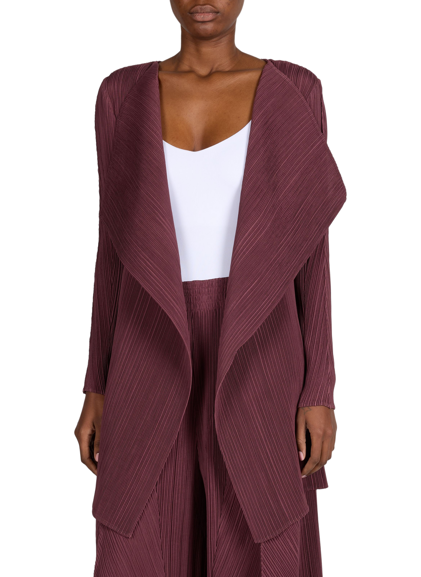 Pleated Jacket with Belt ADOLFO DOMINGUEZ Red