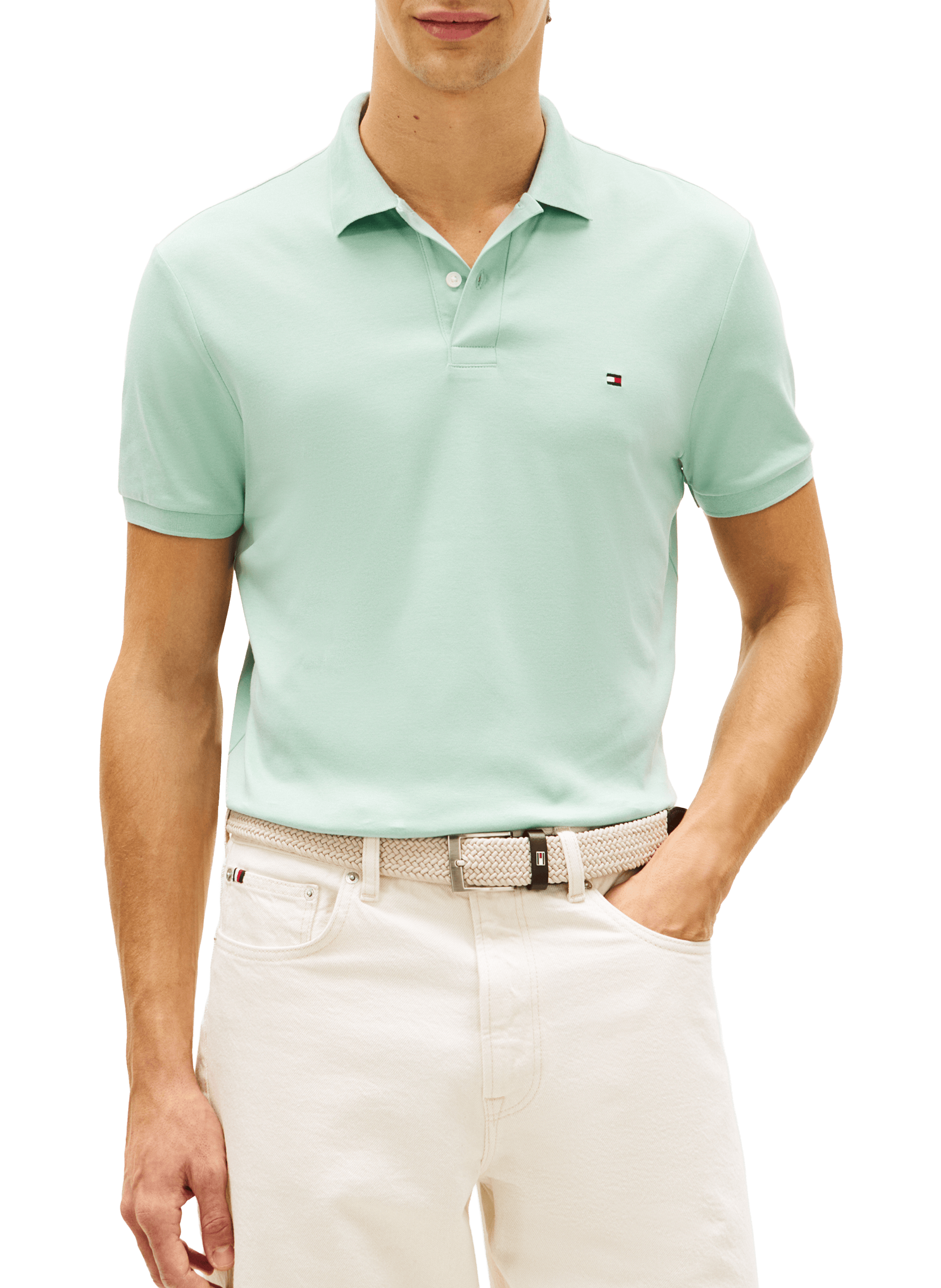 Polo en coton TOMMY HILFIGER Vert