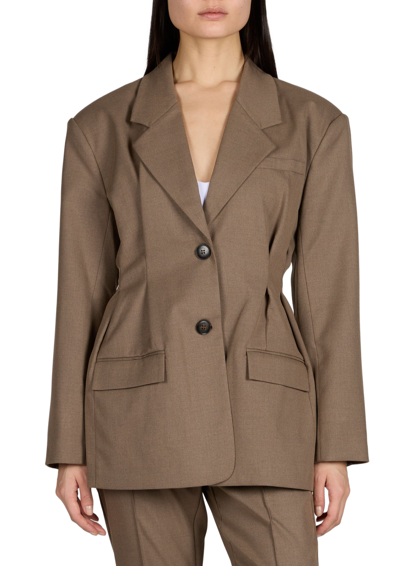 Blazer uni boutonné GESTUZ Marron