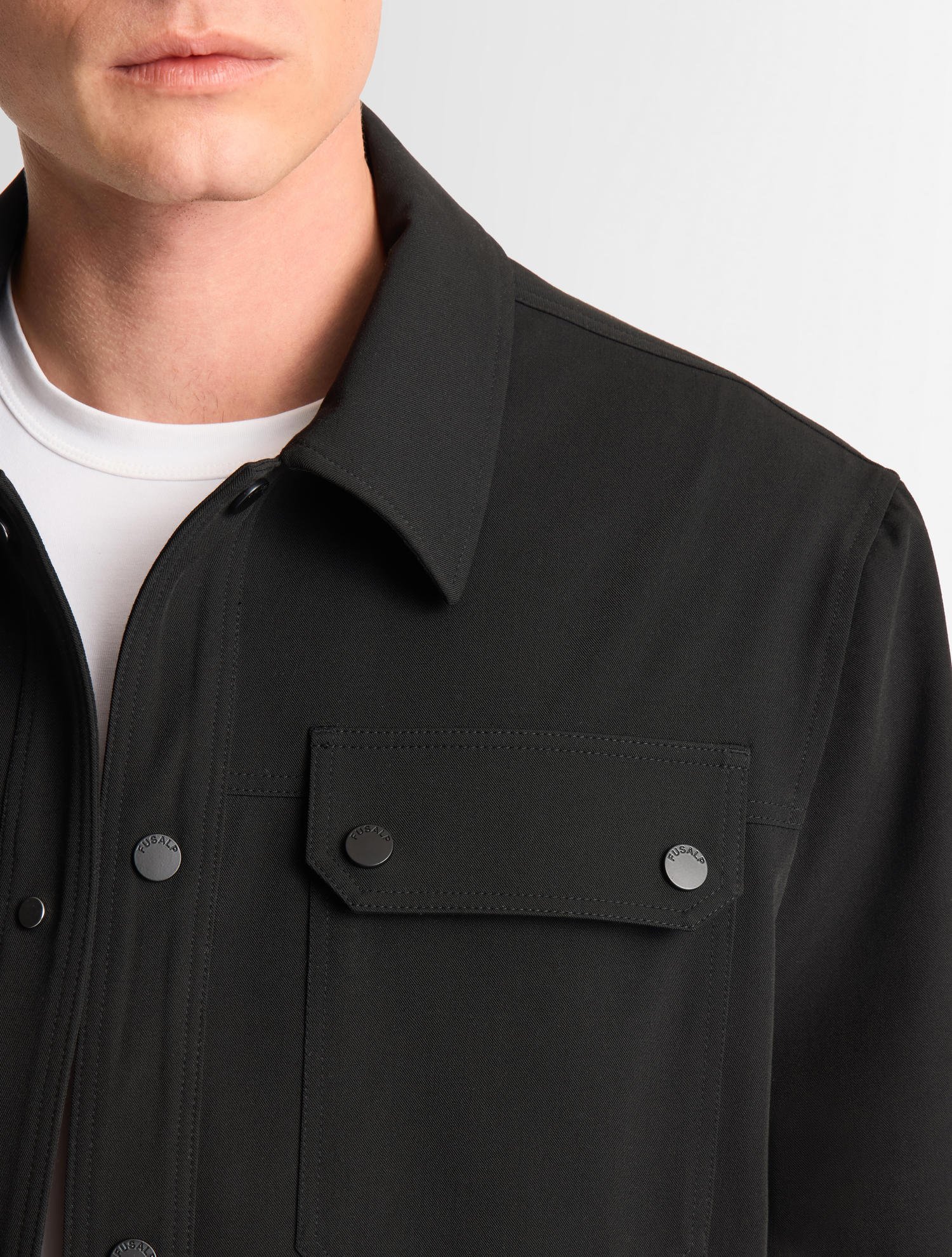 Veste solandroz col chemise coupe regular FUSALP Noir