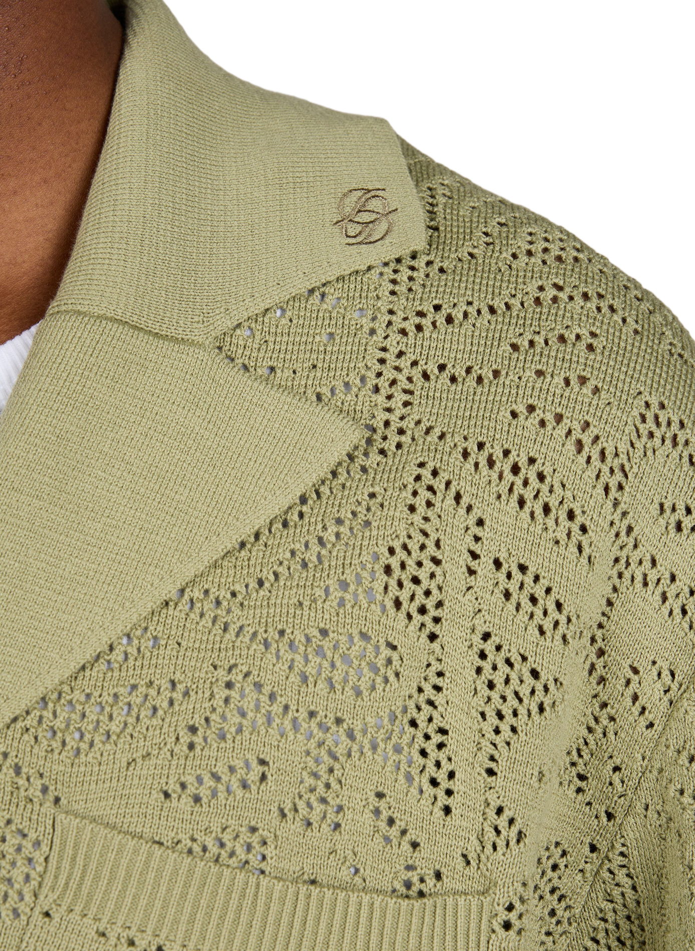 Chemise ajourée en coton DROLE DE MONSIEUR Kaki