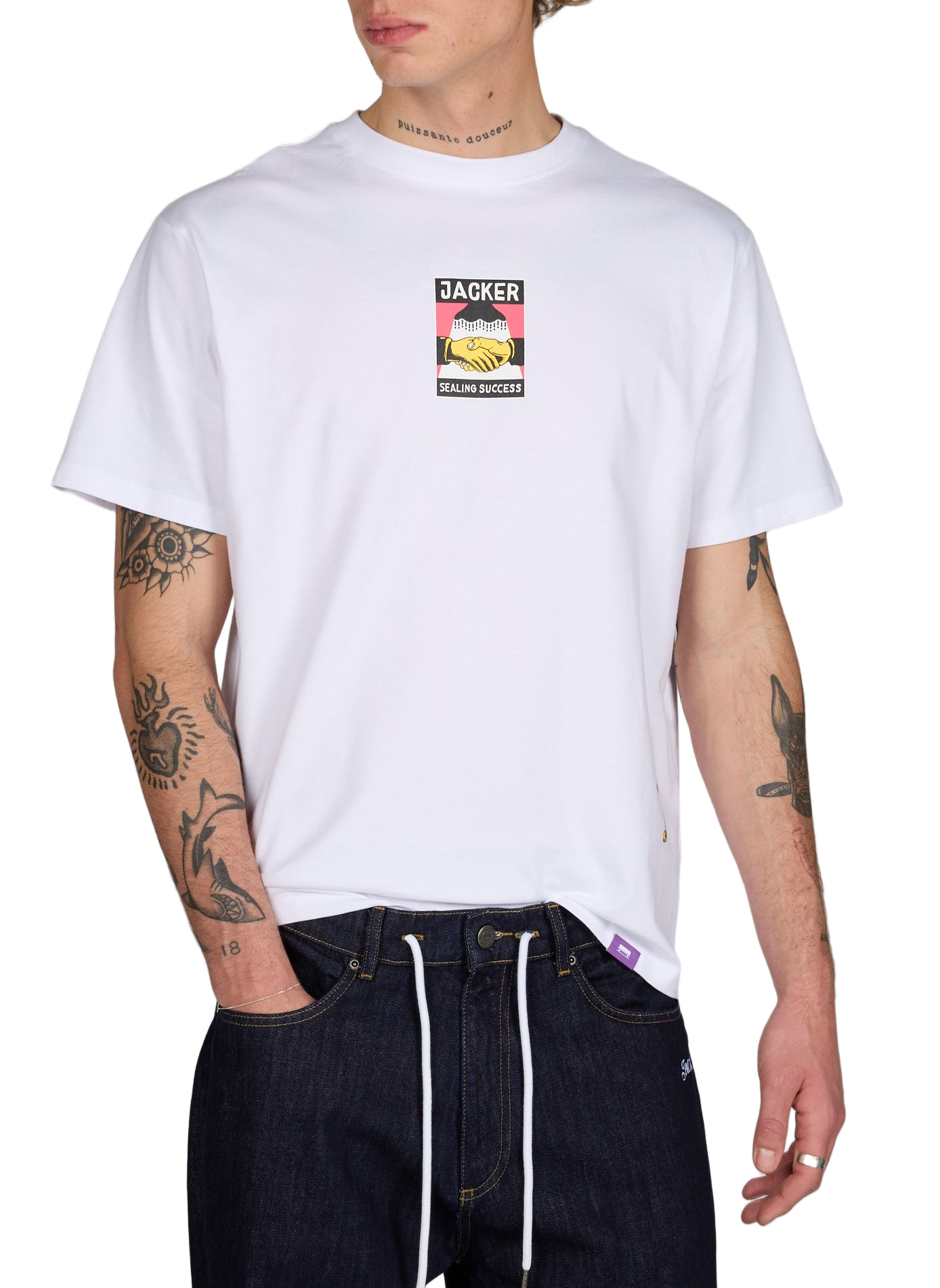 T-shirt droit imprimé en coton JACKER.