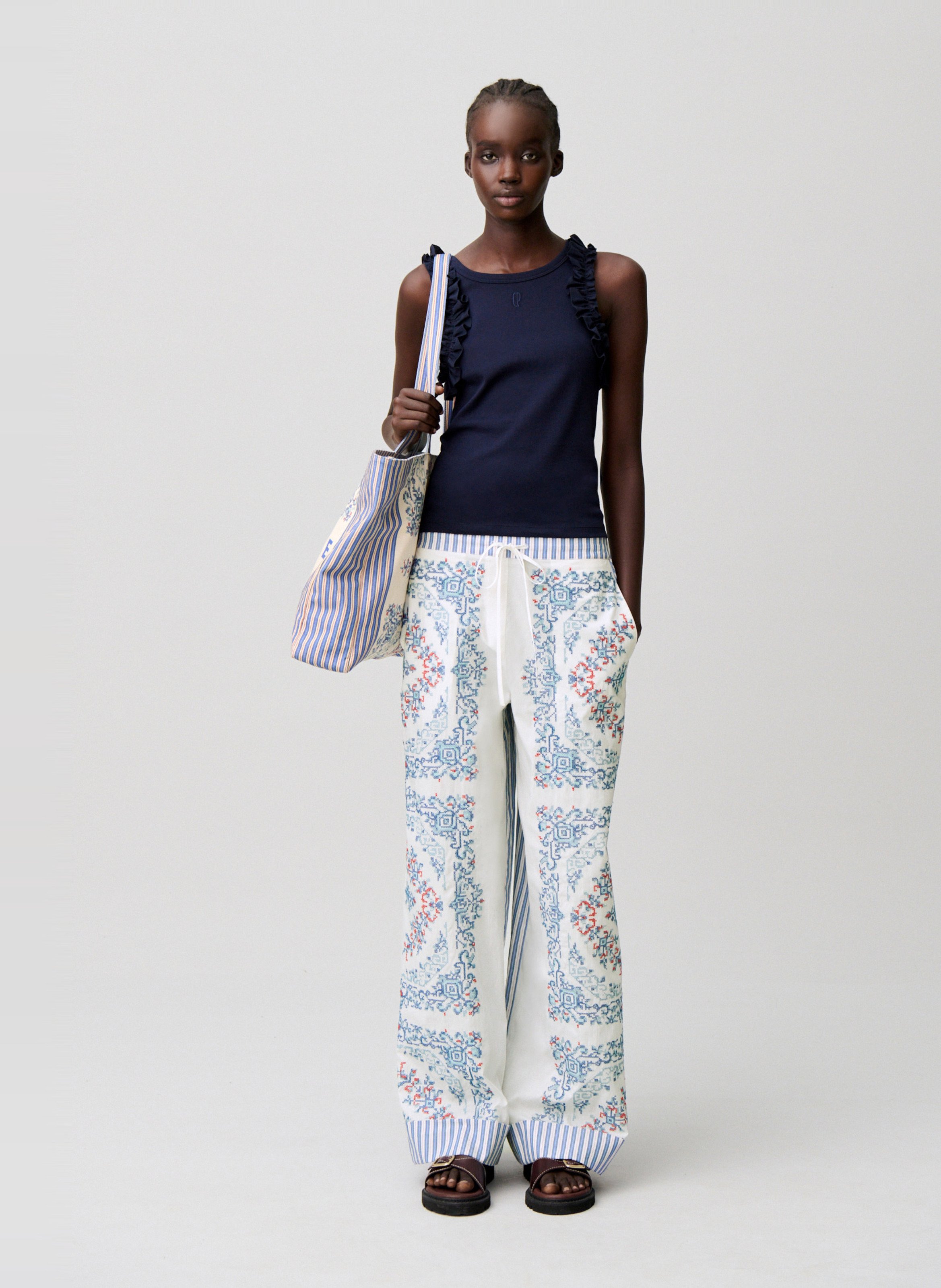 Pantalon large imprimé CLAUDIE PIERLOT Multicolore