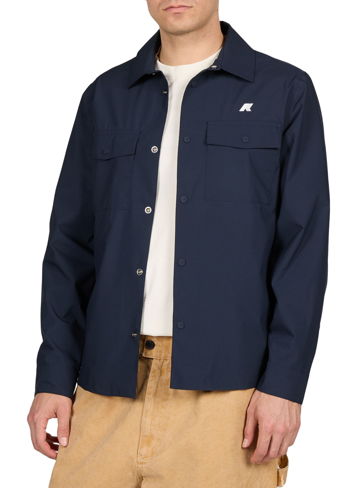 Light waterproof jacket with a classic collar K-WAY Blue
