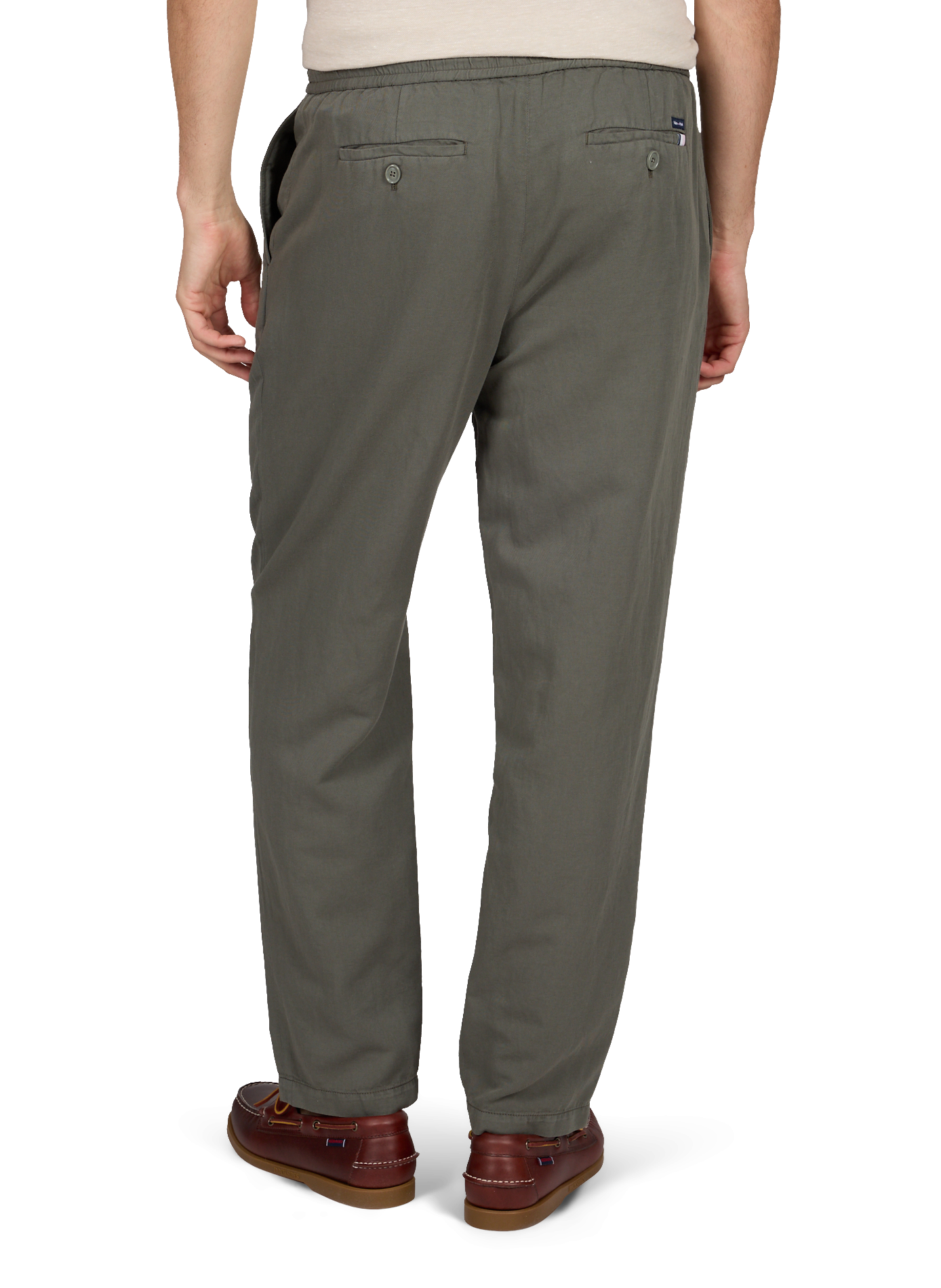 Weite Hose aus Baumwolle und Leinenmischung EDEN PARK Khaki