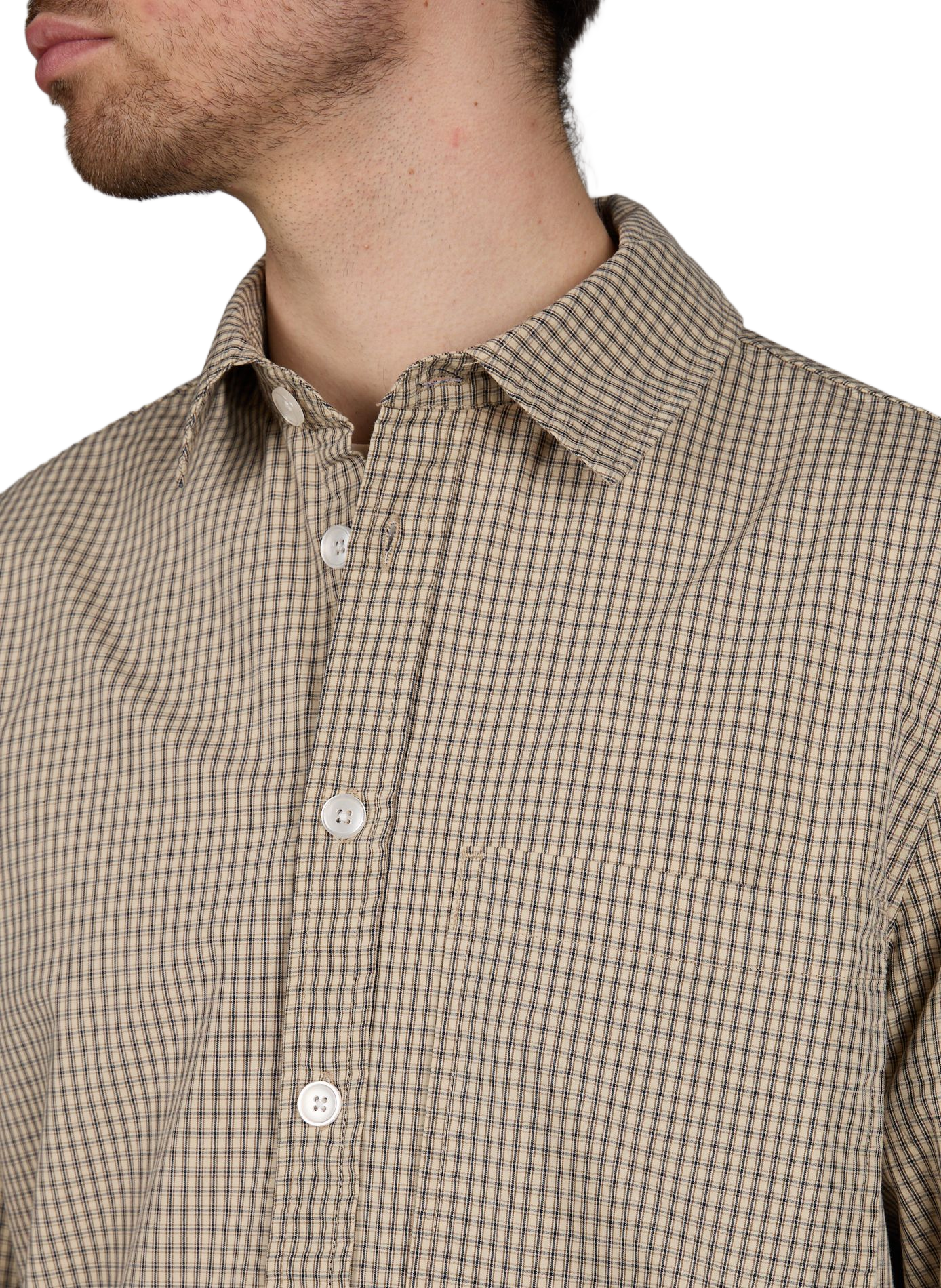 Chemise droite à carreaux Ace en coton MINIMUM Beige