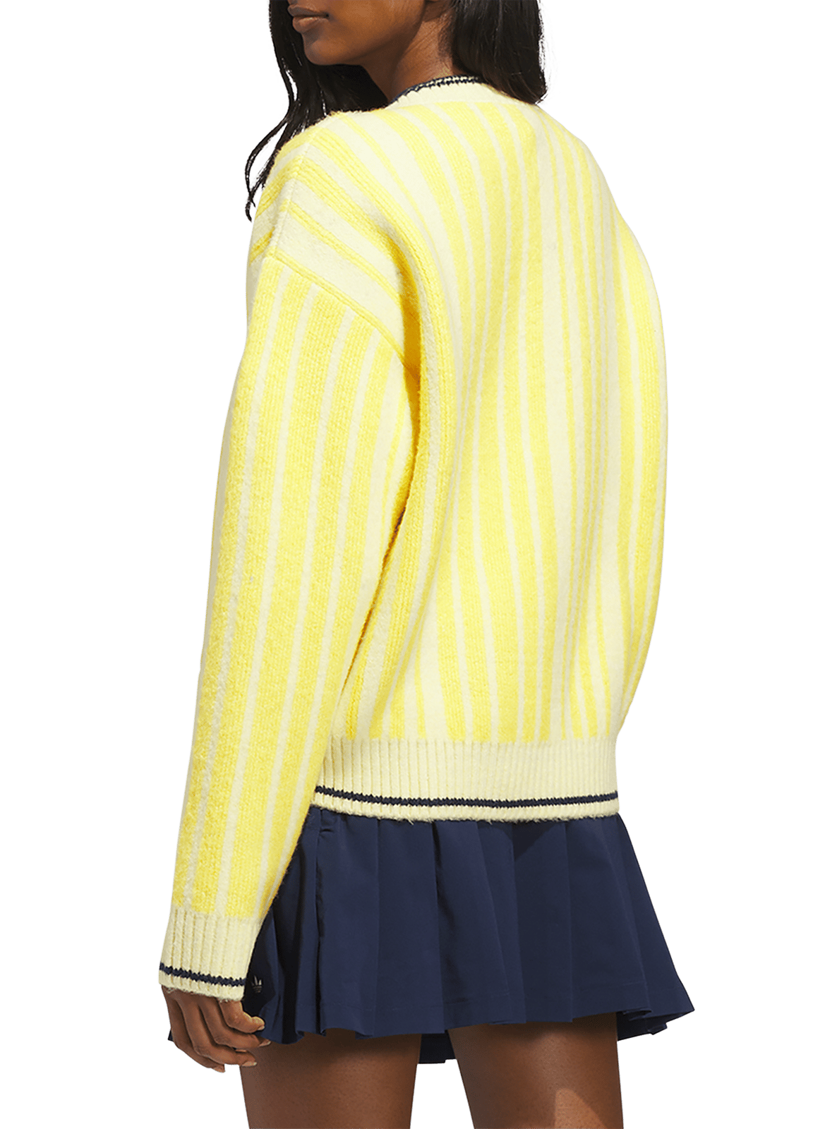 Cardigan à rayures en coton et laine mélangés ADIDAS Jaune