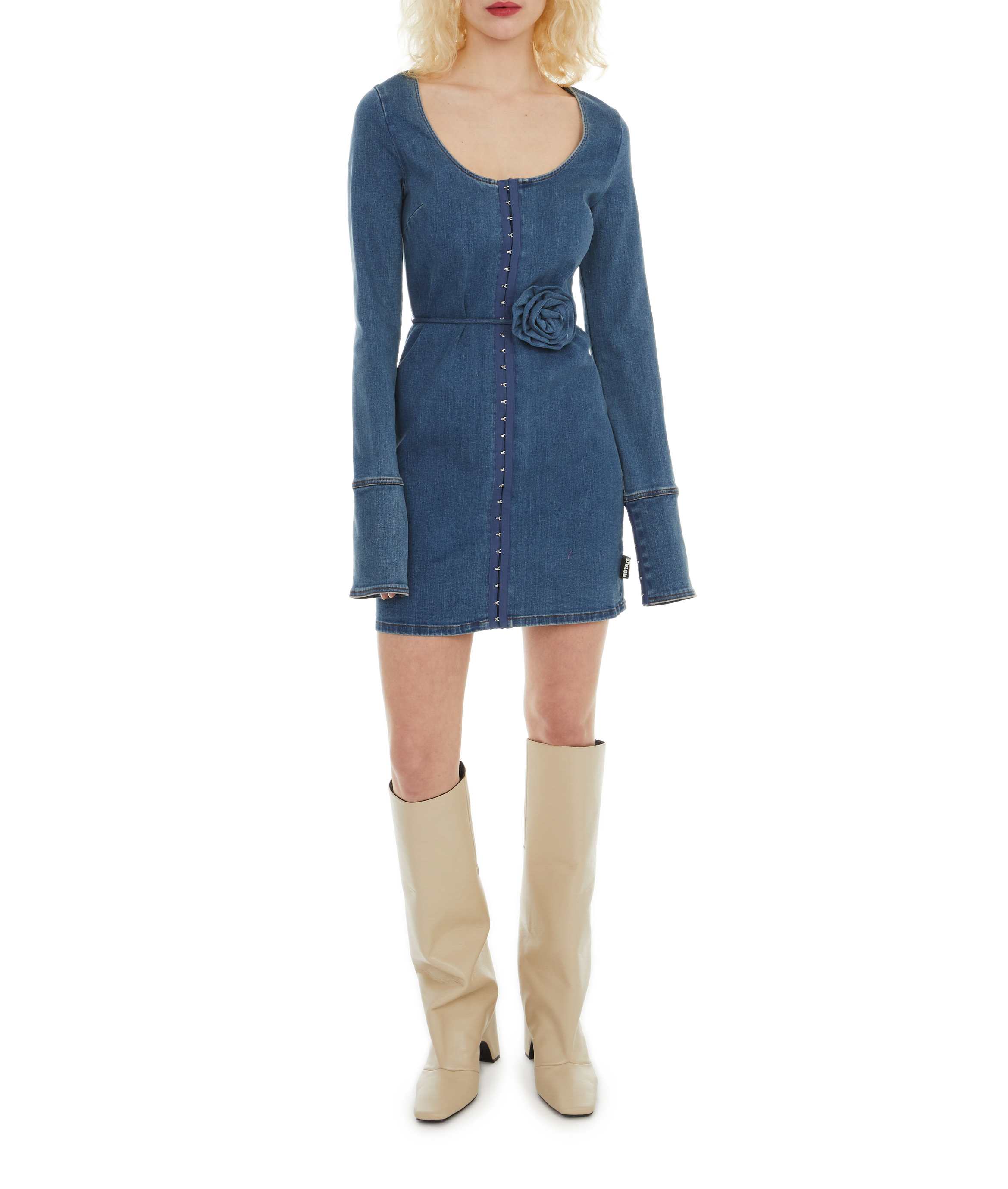 Denim mini dress ROTATE Blue