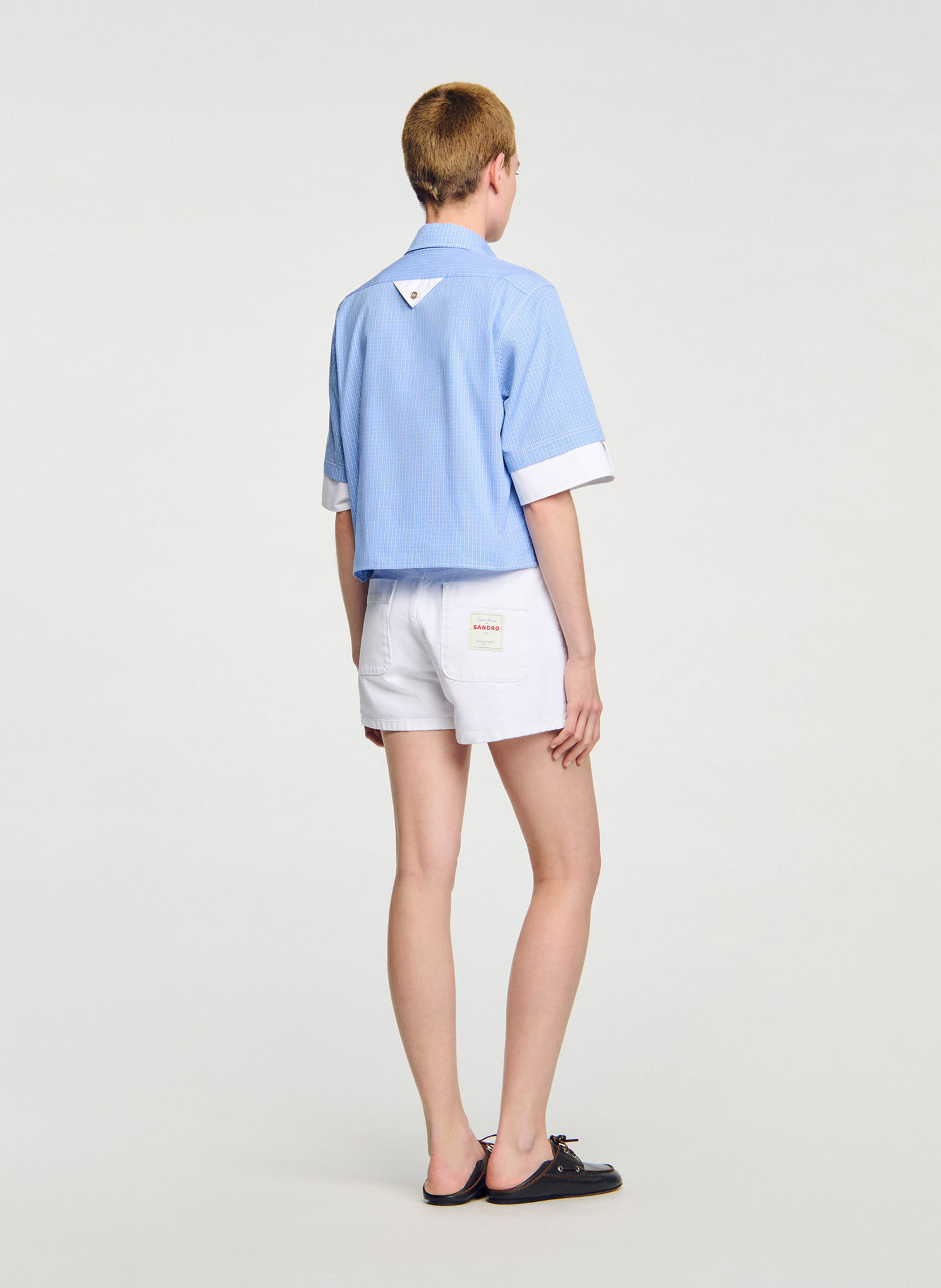 Short droit à détails boutonnés SANDRO Blanc