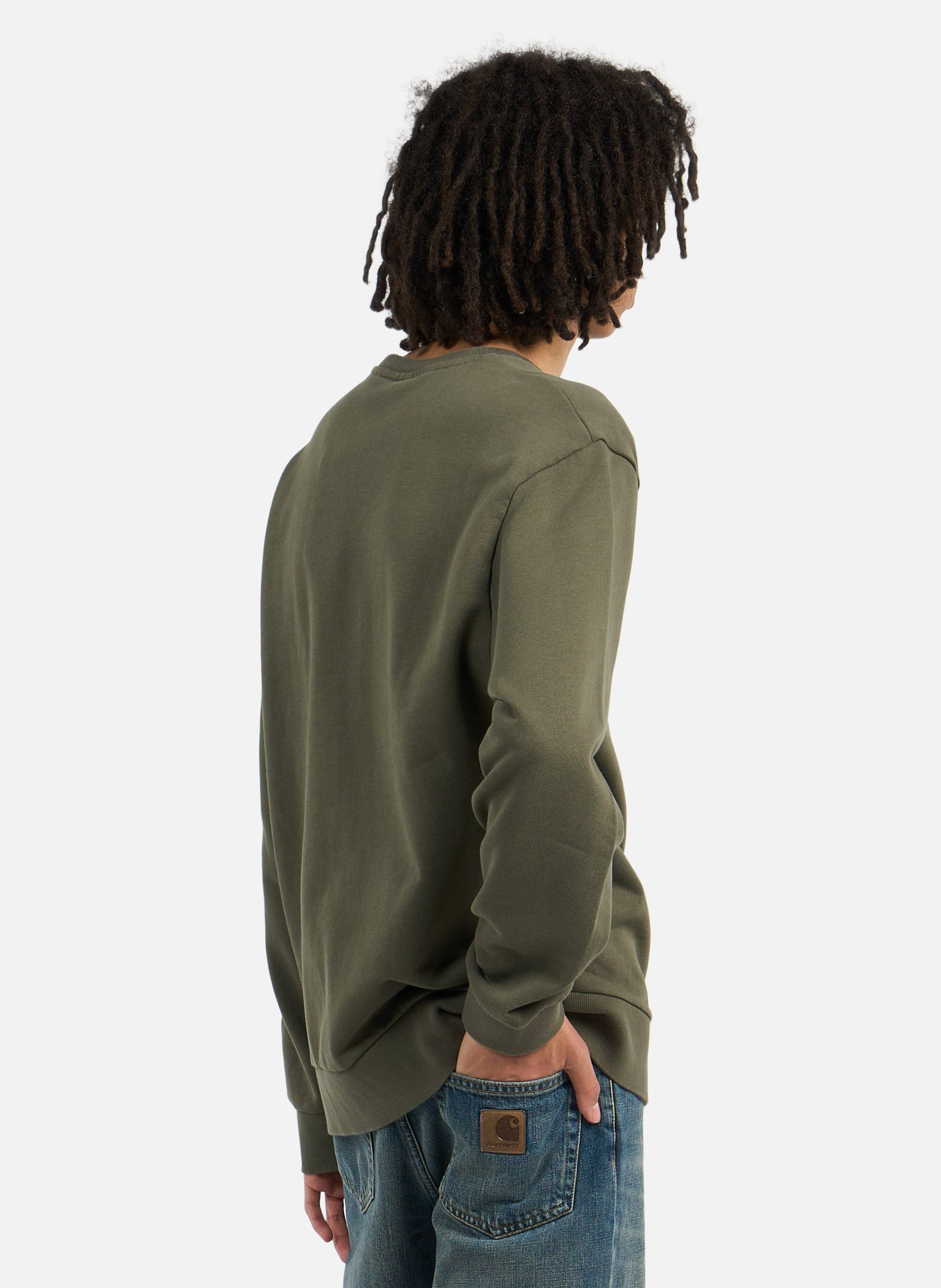 Sweatshirt script embroidery sweat CARHARTT WIP Kaki