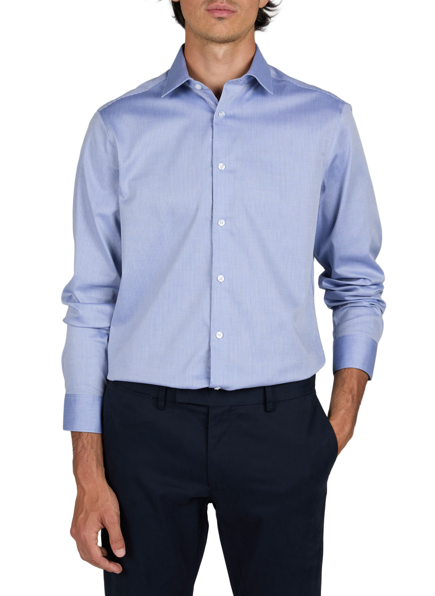Striped shirt in blended cotton CALVIN KLEIN Blue