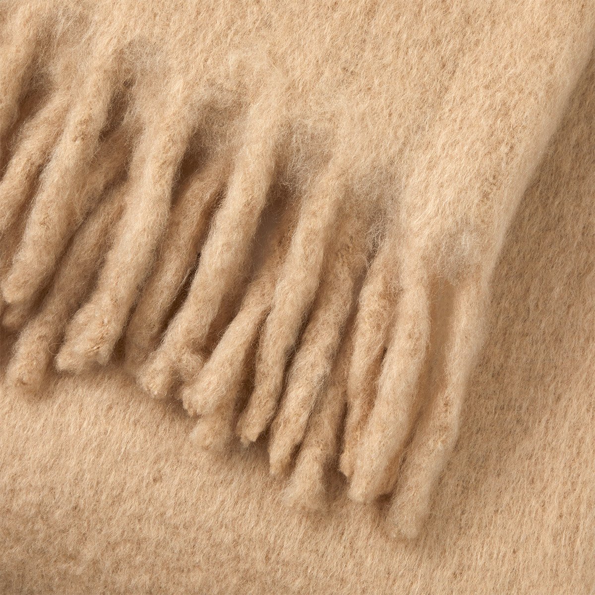 Plaid en mohair, tourbillon DESFORGES Beige