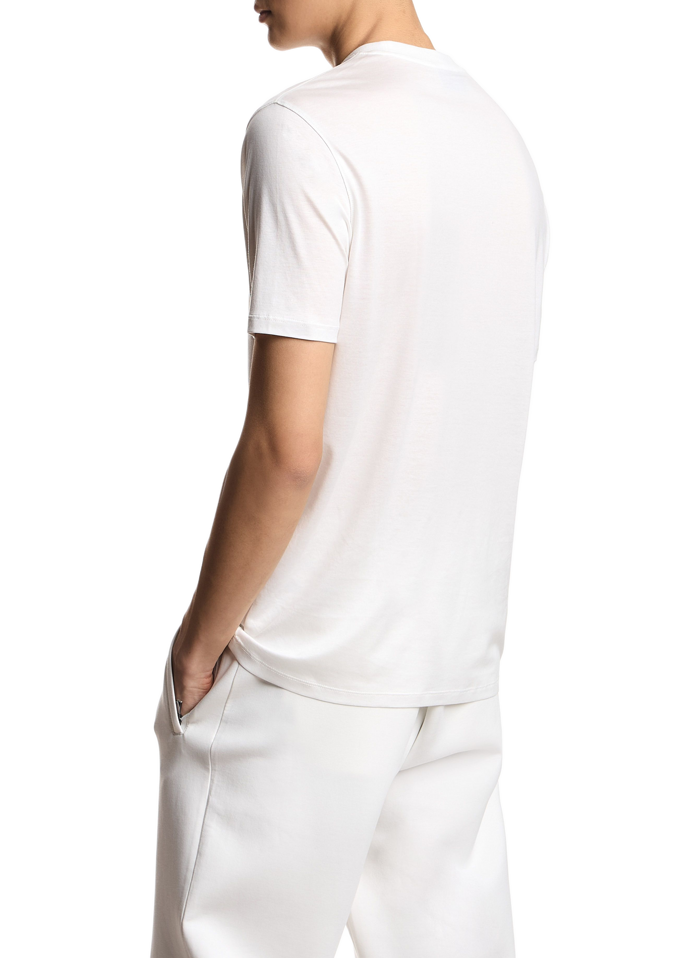 T-shirt col rond à logo EMPORIO ARMANI Blanc