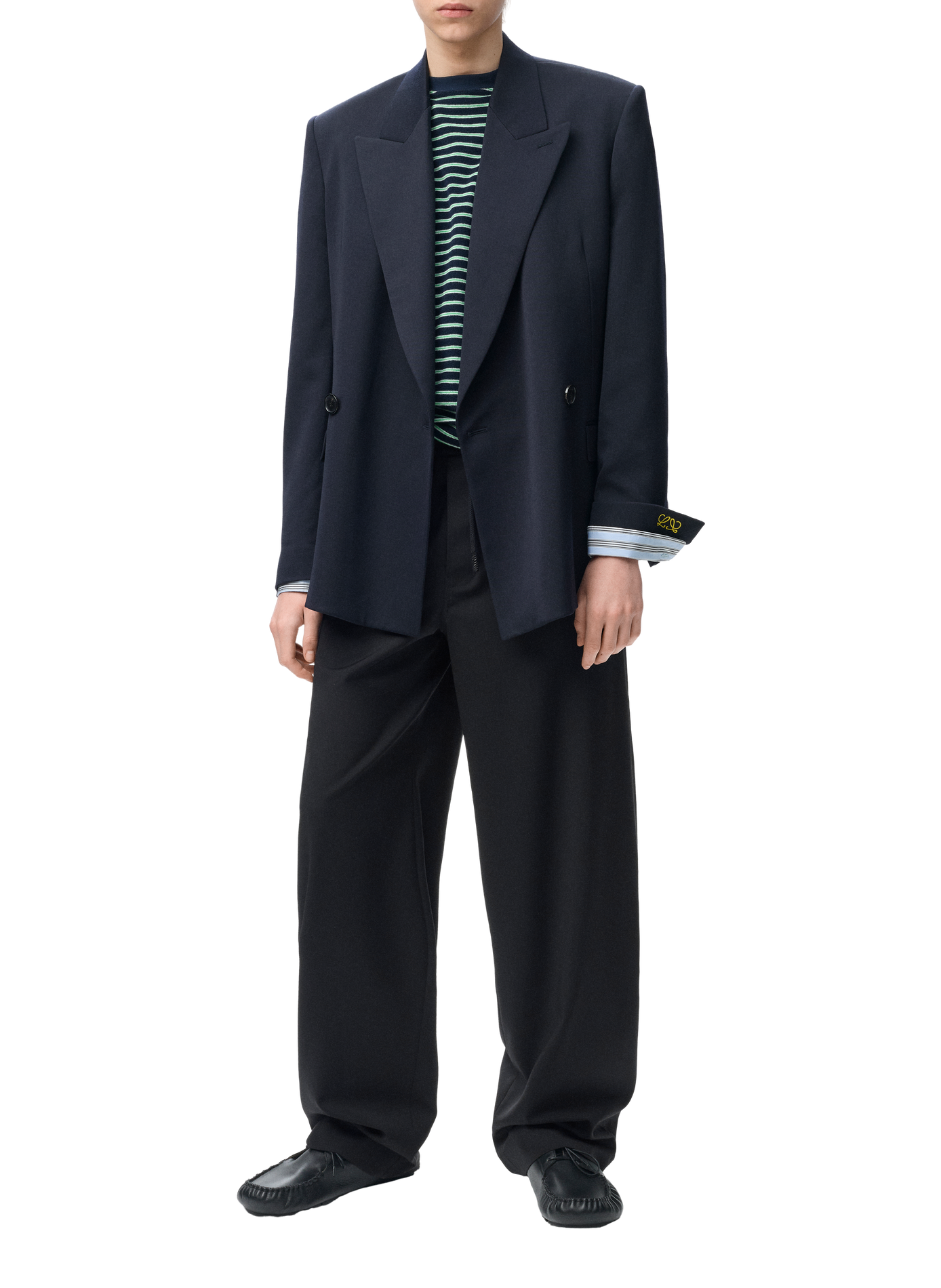 Broek met trekkoord van wol LOEWE Zwart