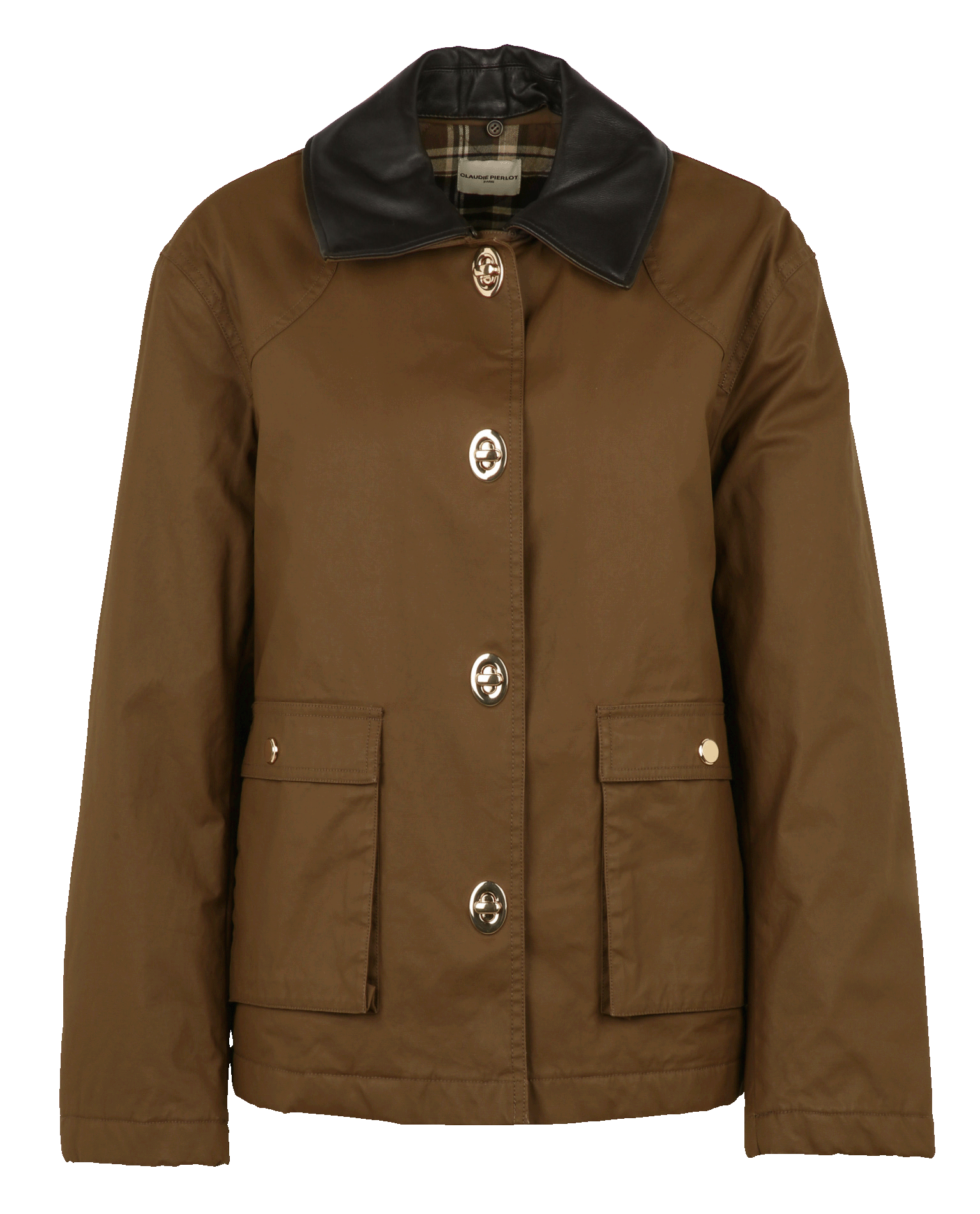 Veste droite col classique en coton CLAUDIE PIERLOT Marron