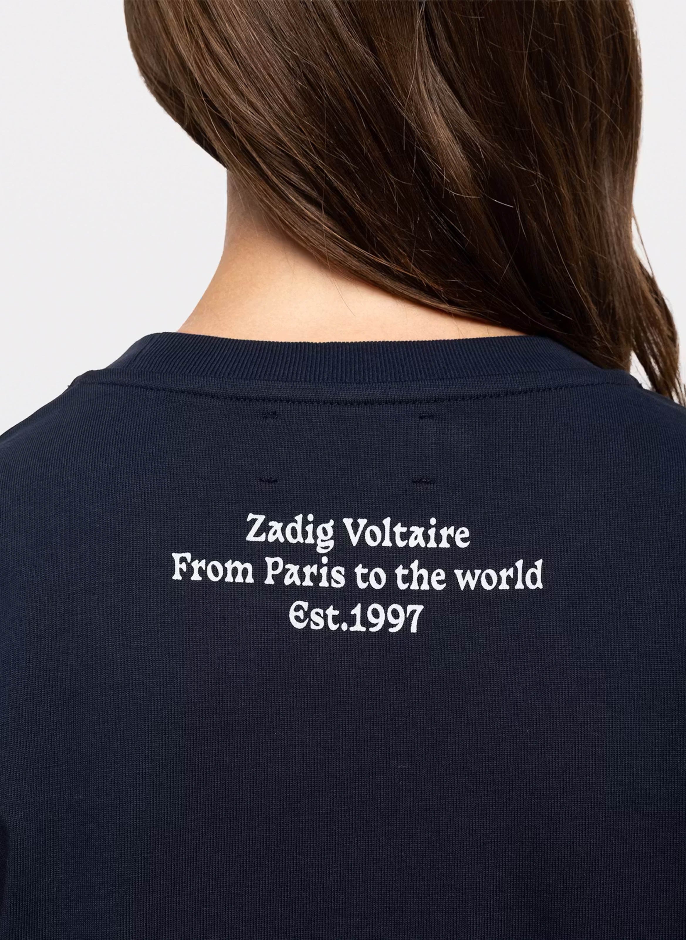 Tee-shirt col rond en coton walko ZADIG&VOLTAIRE Bleu