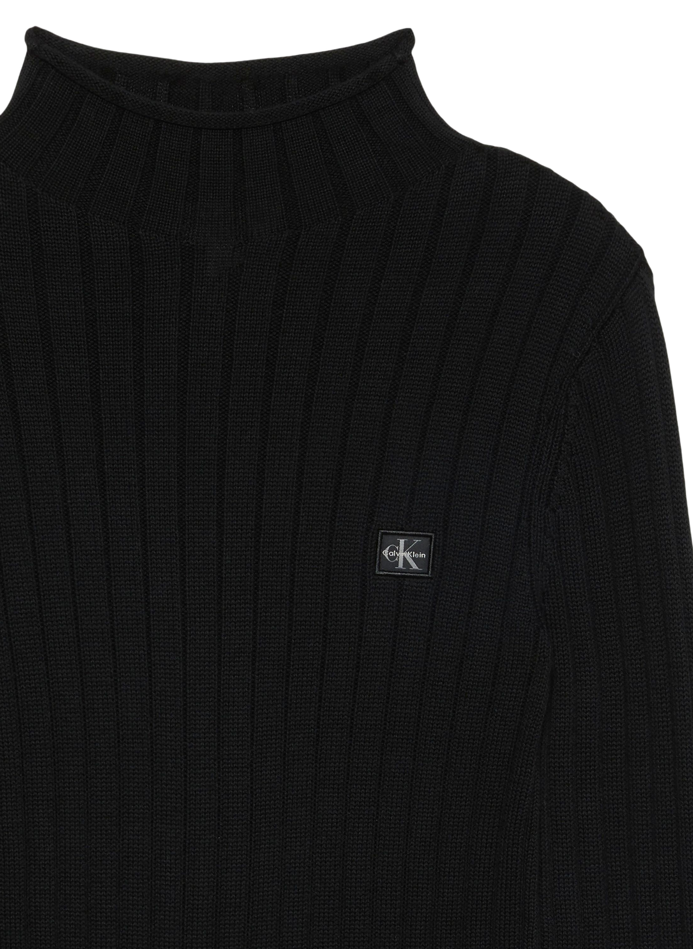 Cotton high-neck logo sweater CALVIN KLEIN Black