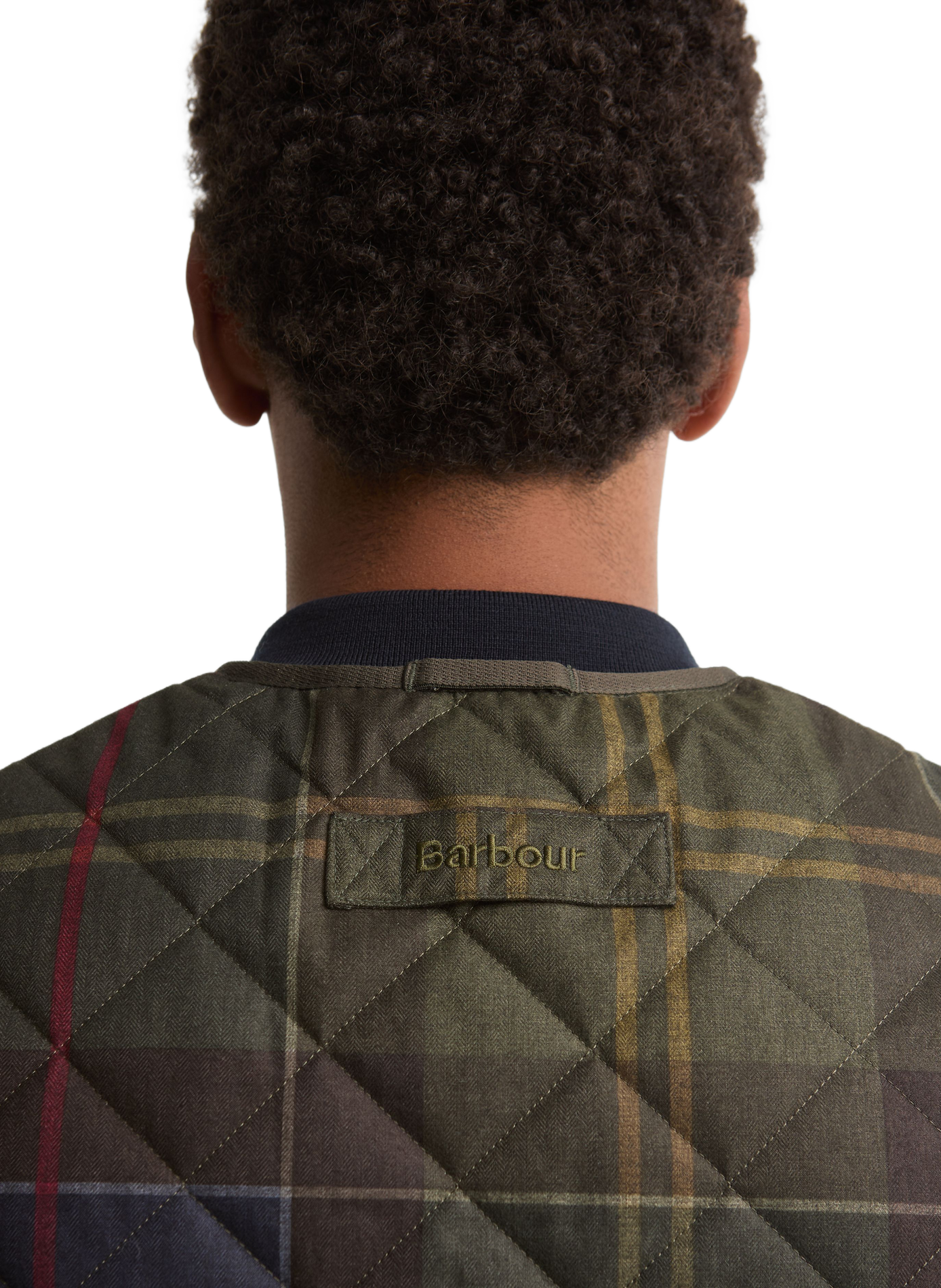 Sleeveless straight checkered jacket BARBOUR Multicolour