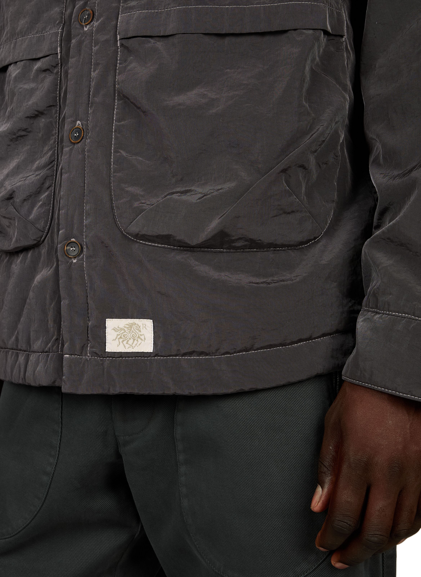 Light straight jacket with high collar RANRA Grey