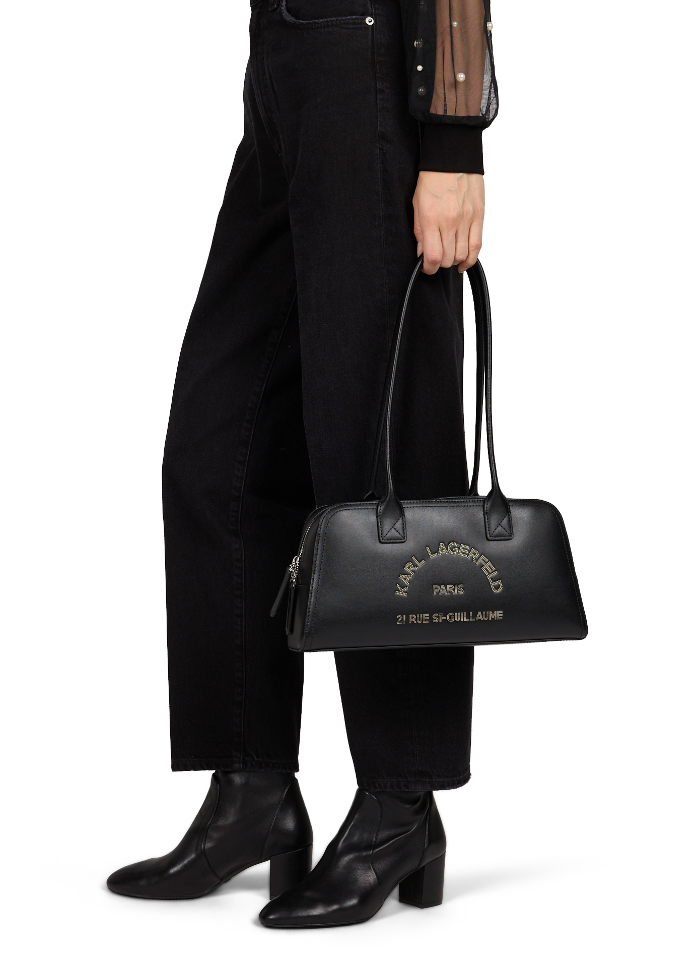 K/Daily leather bag KARL LAGERFELD Black