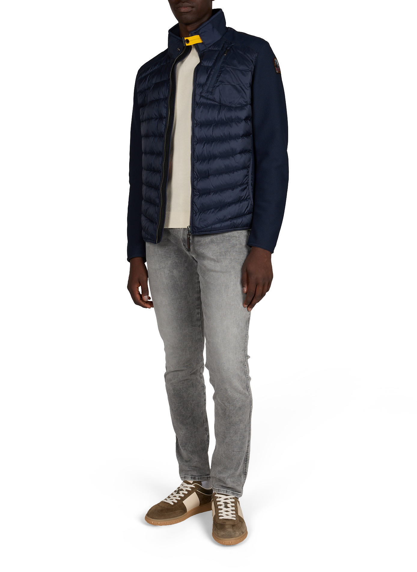 Straight fit round neck sweater in cotton and cashmere REPLAY Beige
