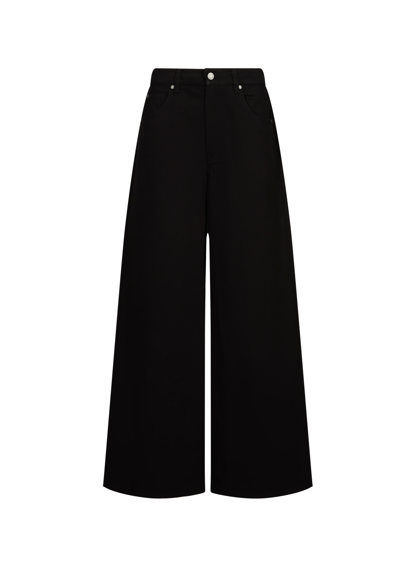 Jeans Hedda in grote maat met hoge taille van katoen. THINKING MU Zwart