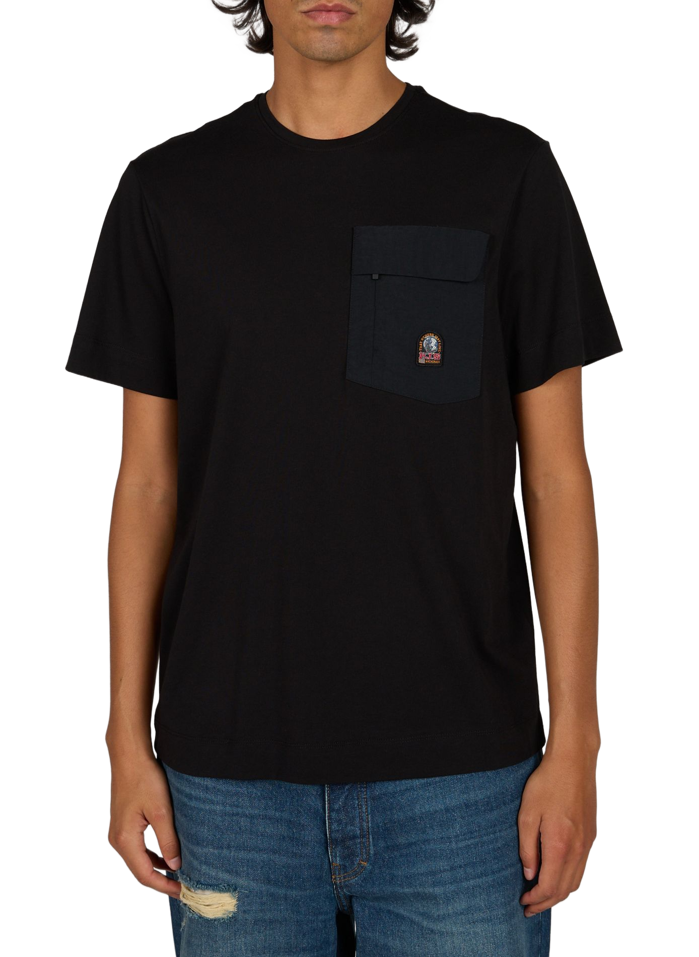 Straight fit blended cotton t-shirt PARAJUMPERS Black