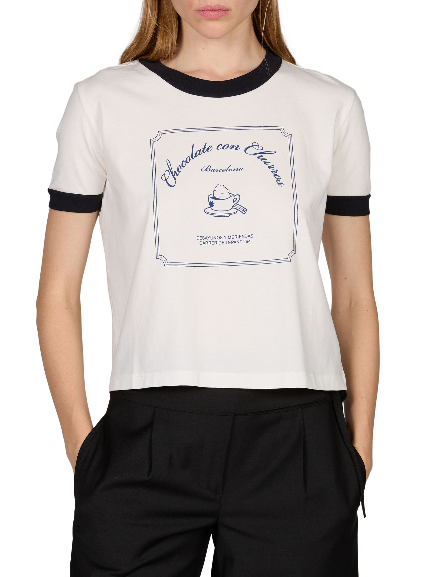 Screen-printed cotton T-shirt Zowie THINKING MU White