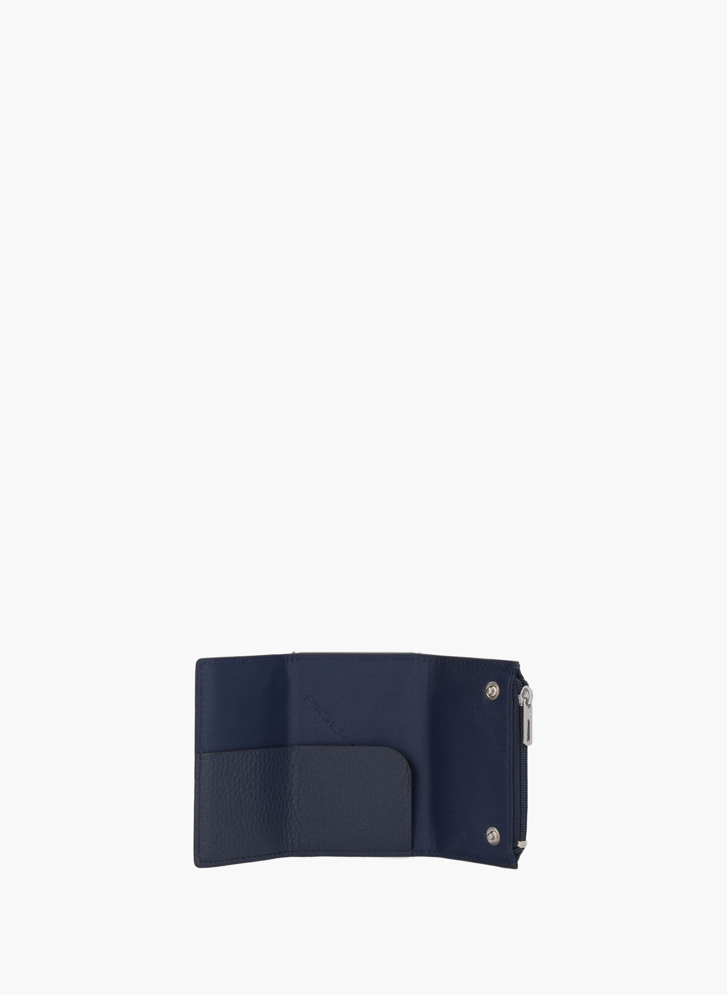 Portefeuille compact pop-up avec porte-monnaie | Bleu PIQUADRO Homme