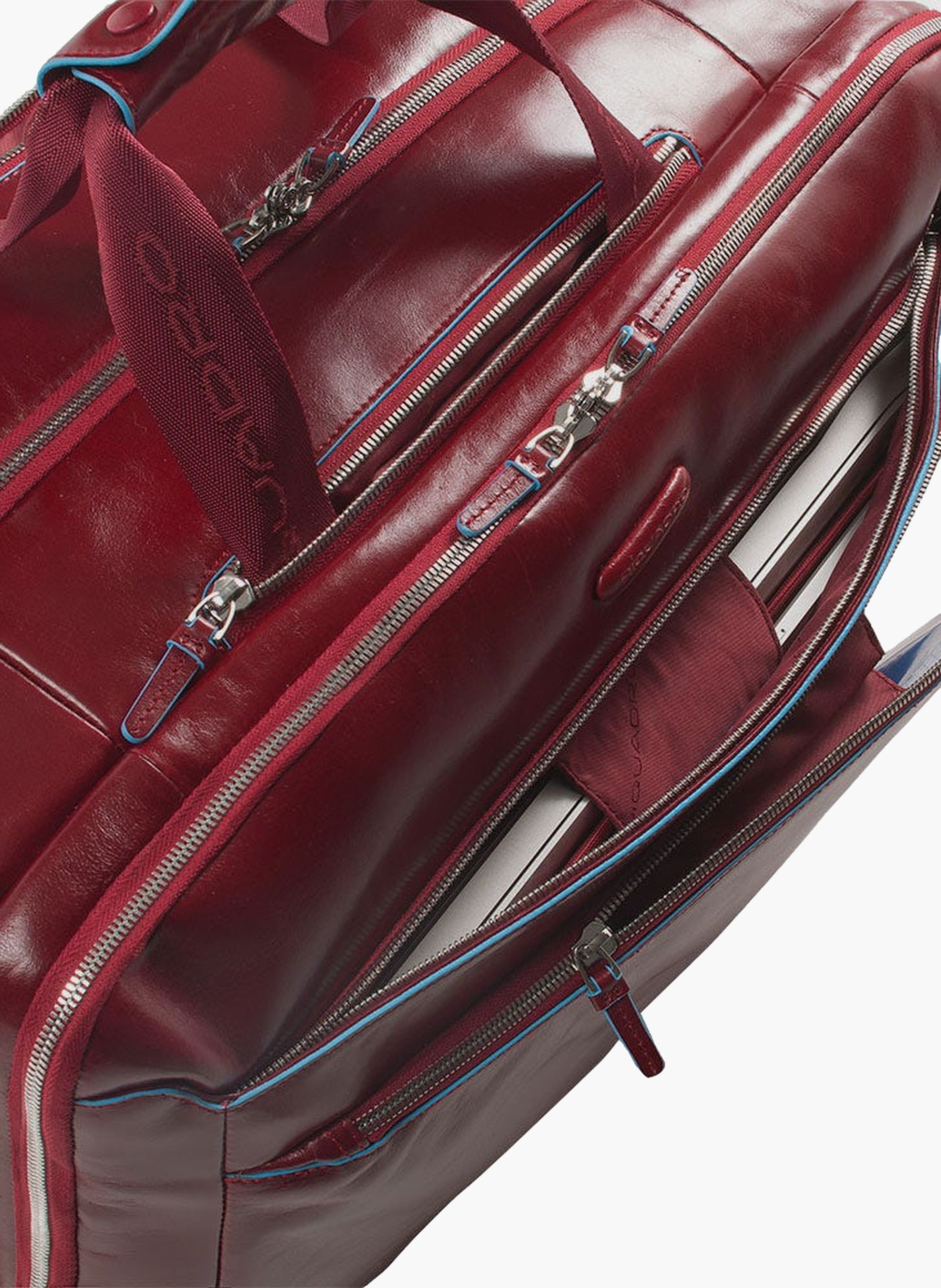 Valise à roulettes cabine avec coque à vêtements | Rouge PIQUADRO Homme