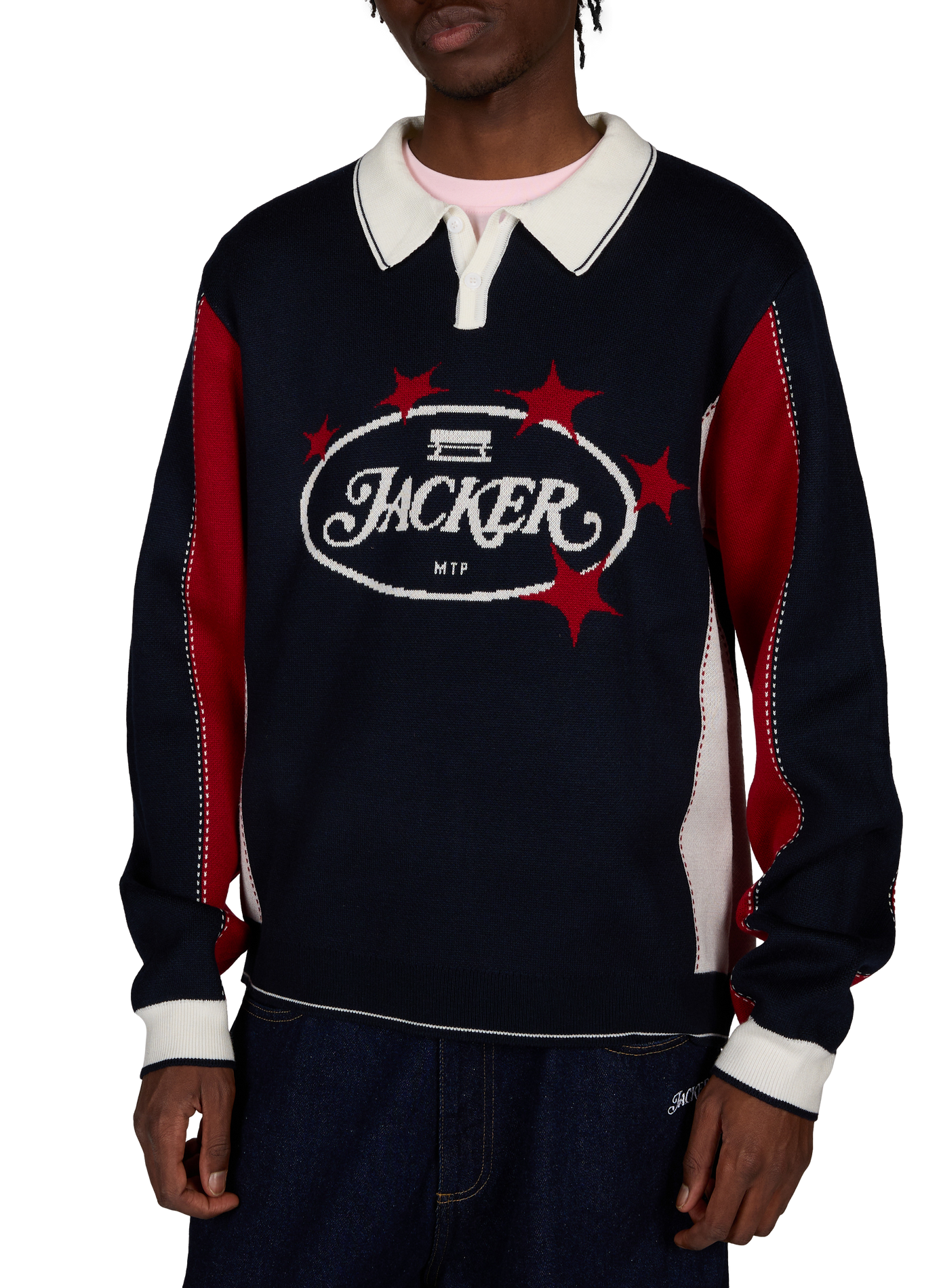 Printed long-sleeve polo JACKER. Multicolour