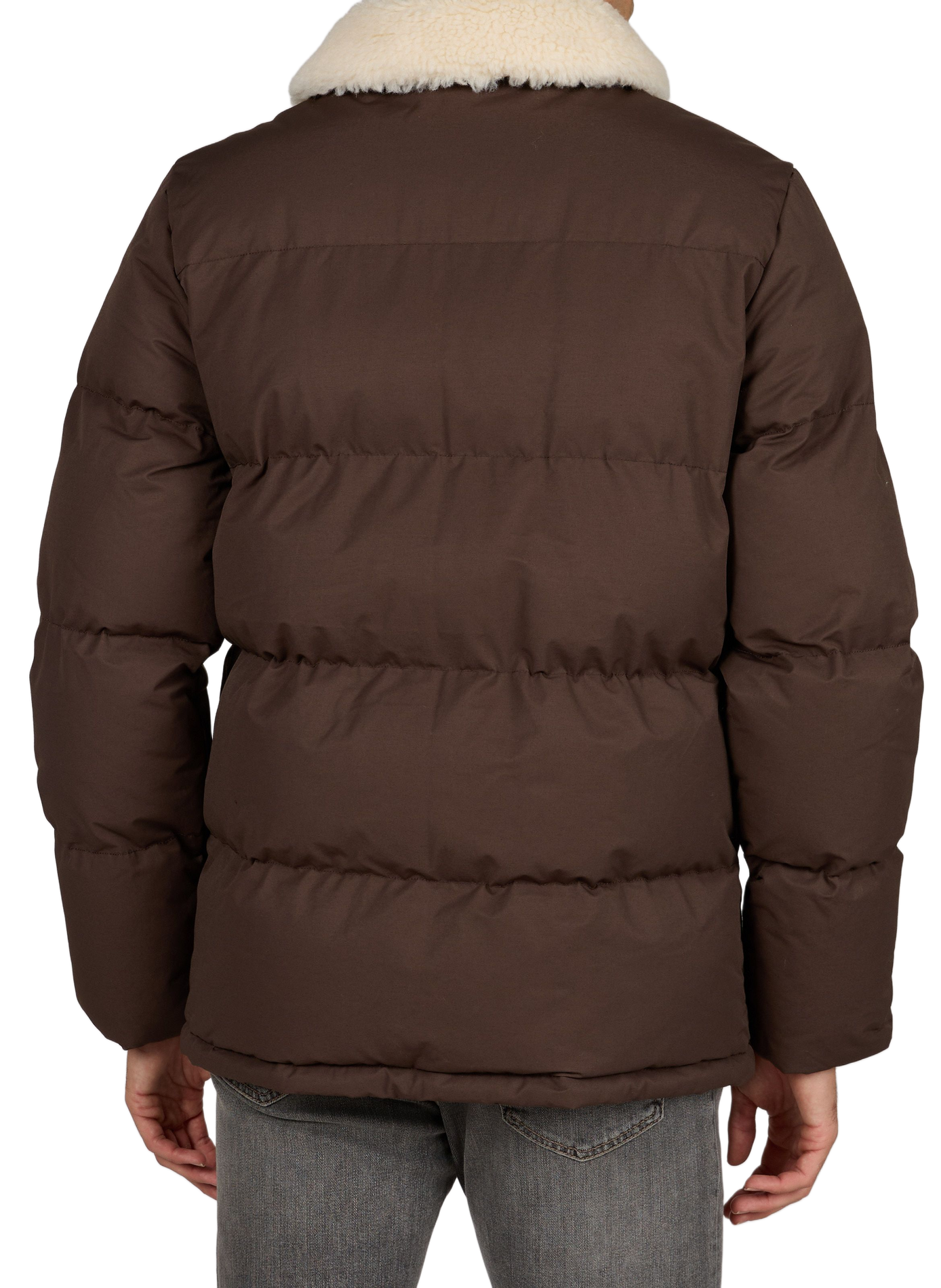 Baxton straight quilted puffer jacket in cotton blend SCHOTT Brown